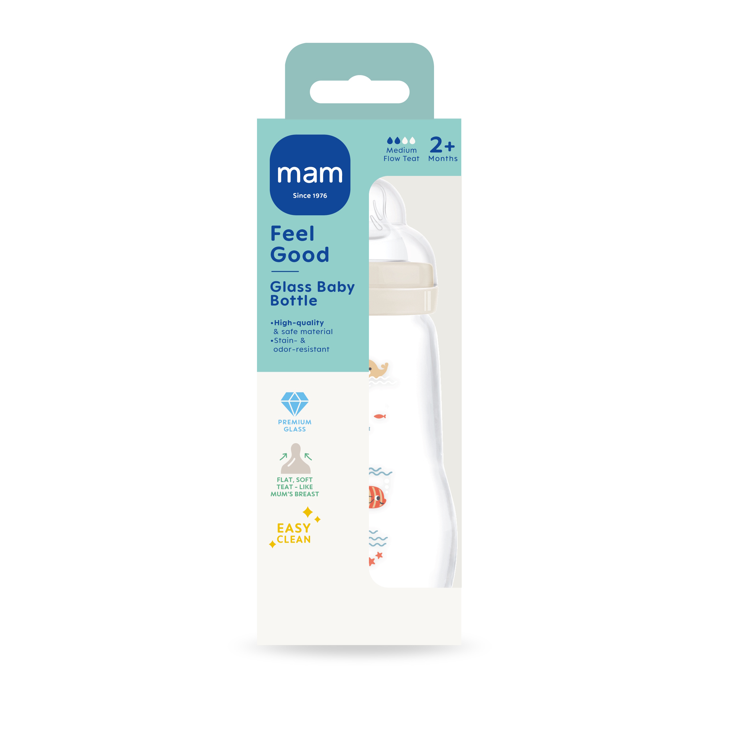 MAM Feel Good Glass Bottle 260 ml Neutral