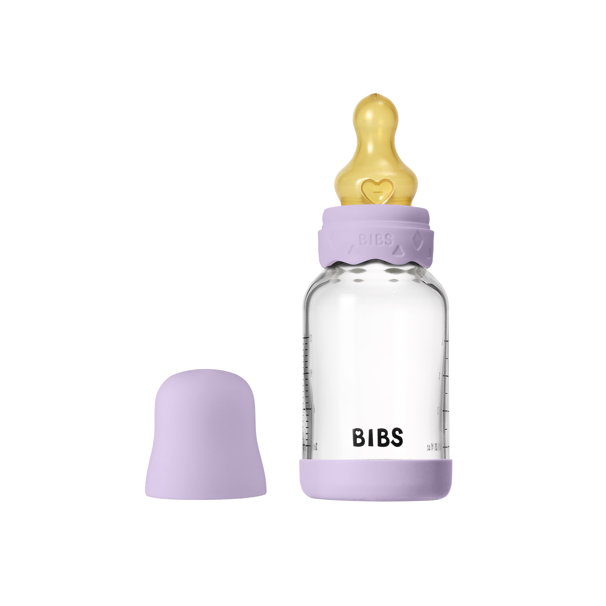 BIBS Baby Glass Boheme Bottle Naturgummi Slow Flow Violet Sky
