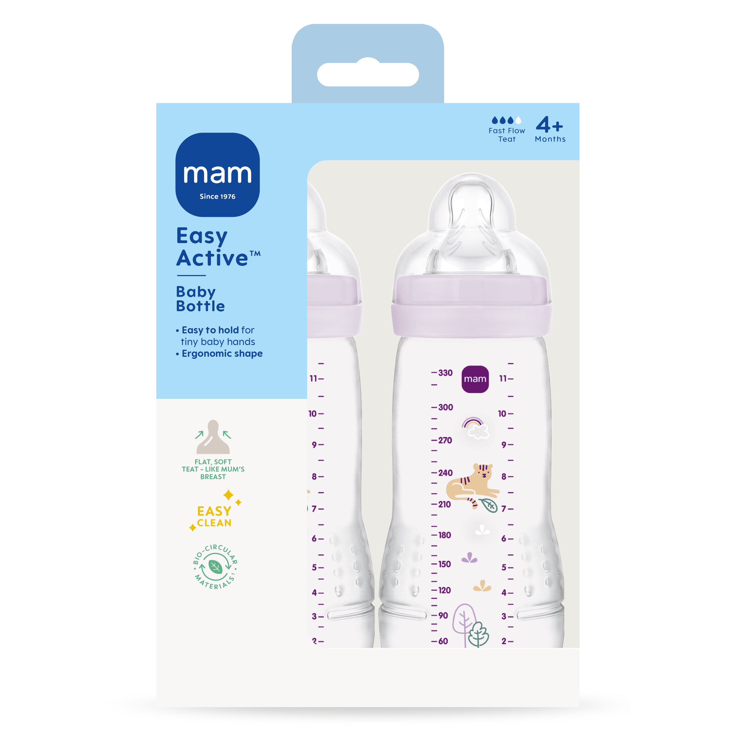 MAM Easy Active Baby Bottle 330ml 2p Pink