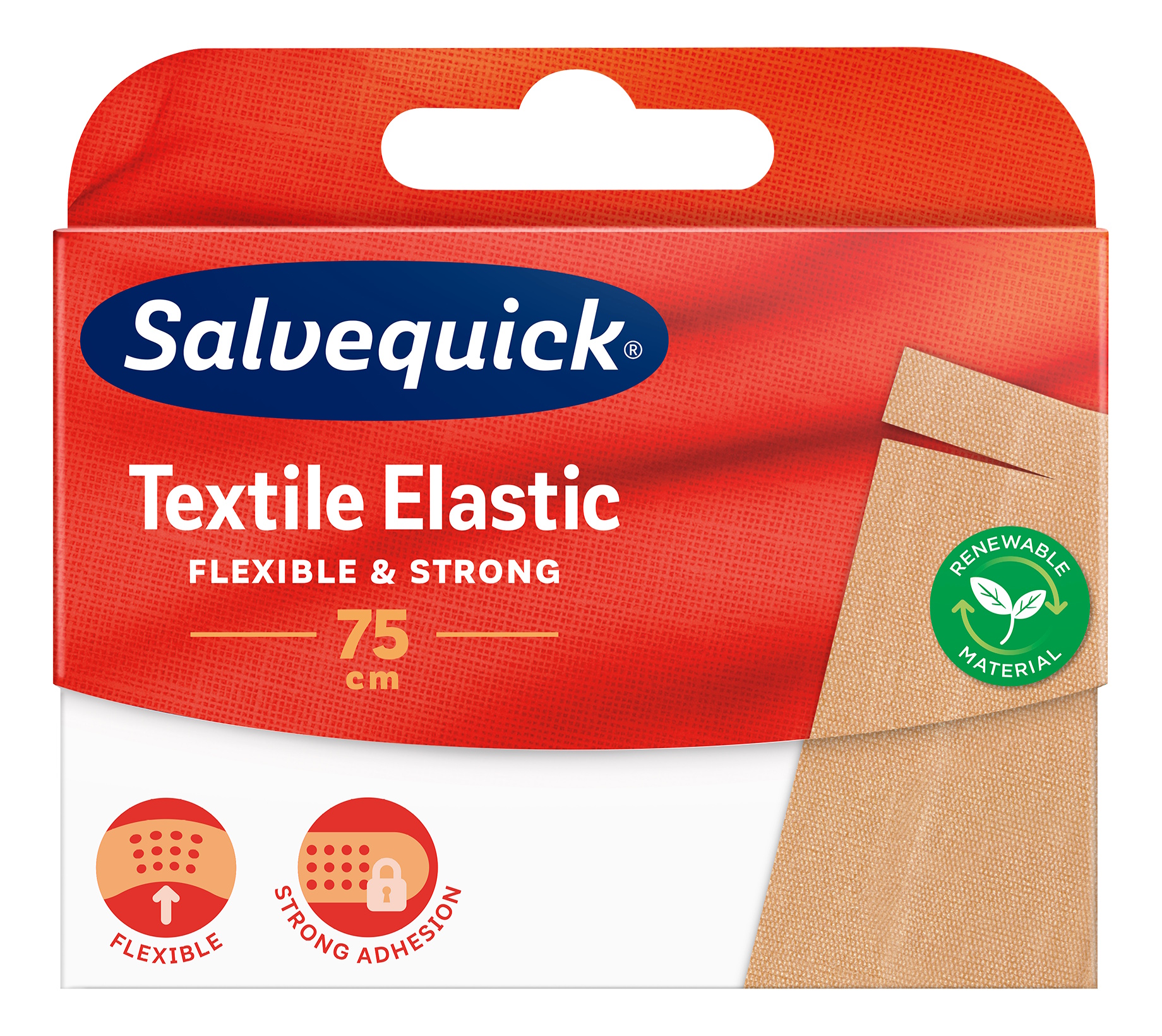 Salvequick Textil 75 cm x 60 mm