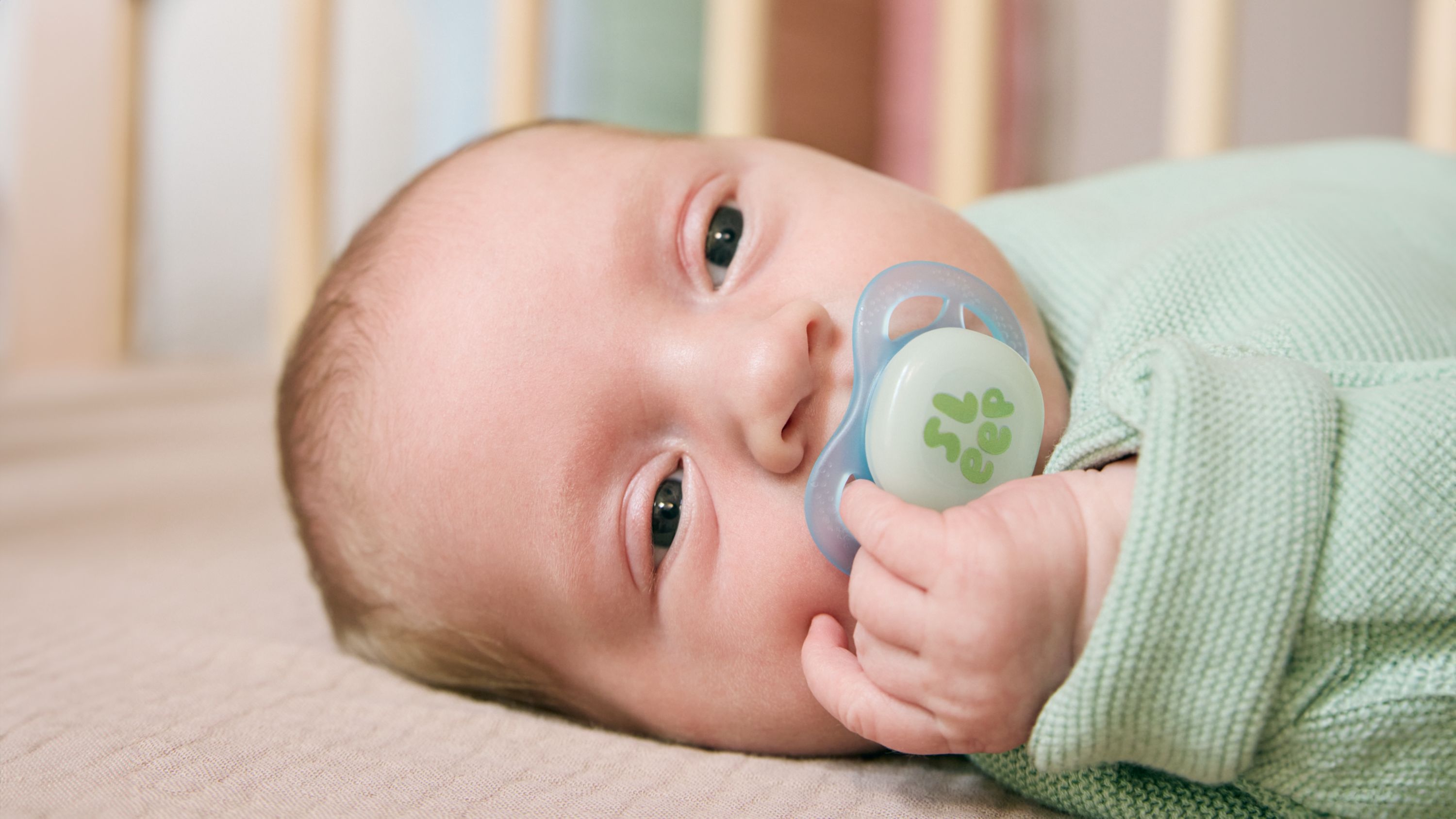 Philips Avent Pacifier ultra start Nighttime, 0-2m, Grøn / Blå