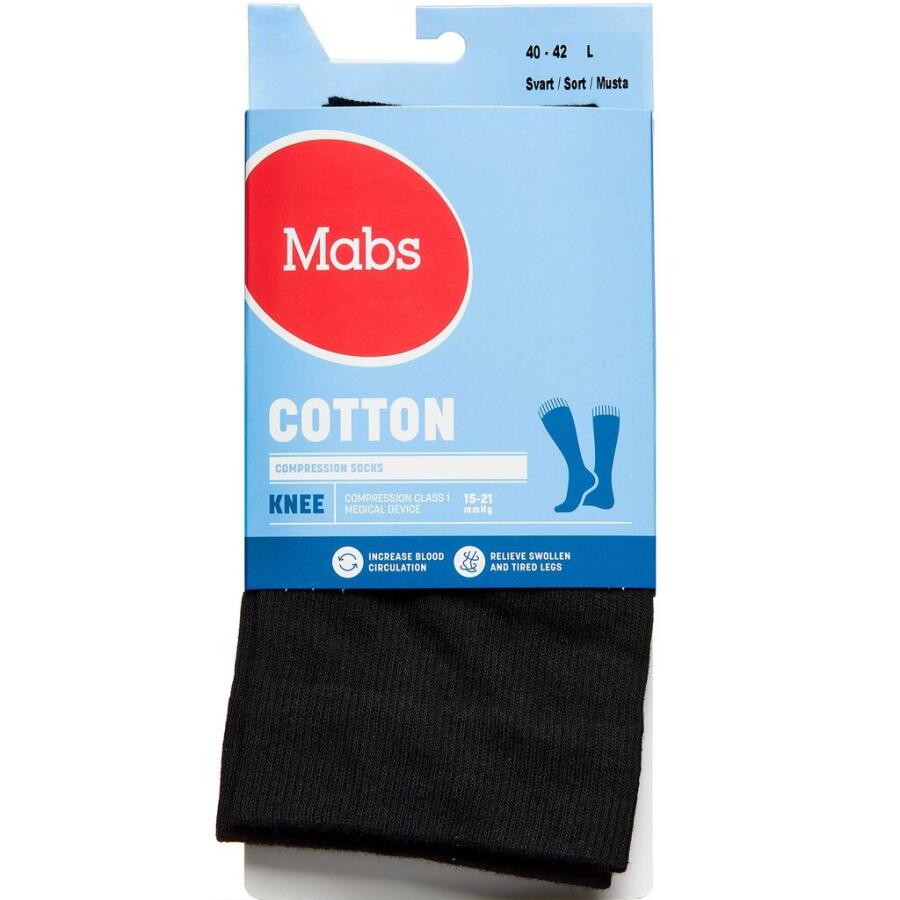 Mabs Cotton Knee Black Large