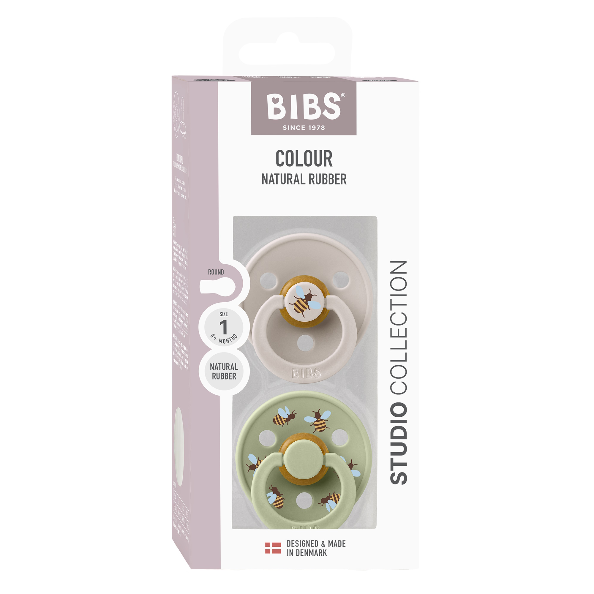 BIBS Pacifier Studio Colour 2-pak Bumblebee Mushroom Mix Size 1