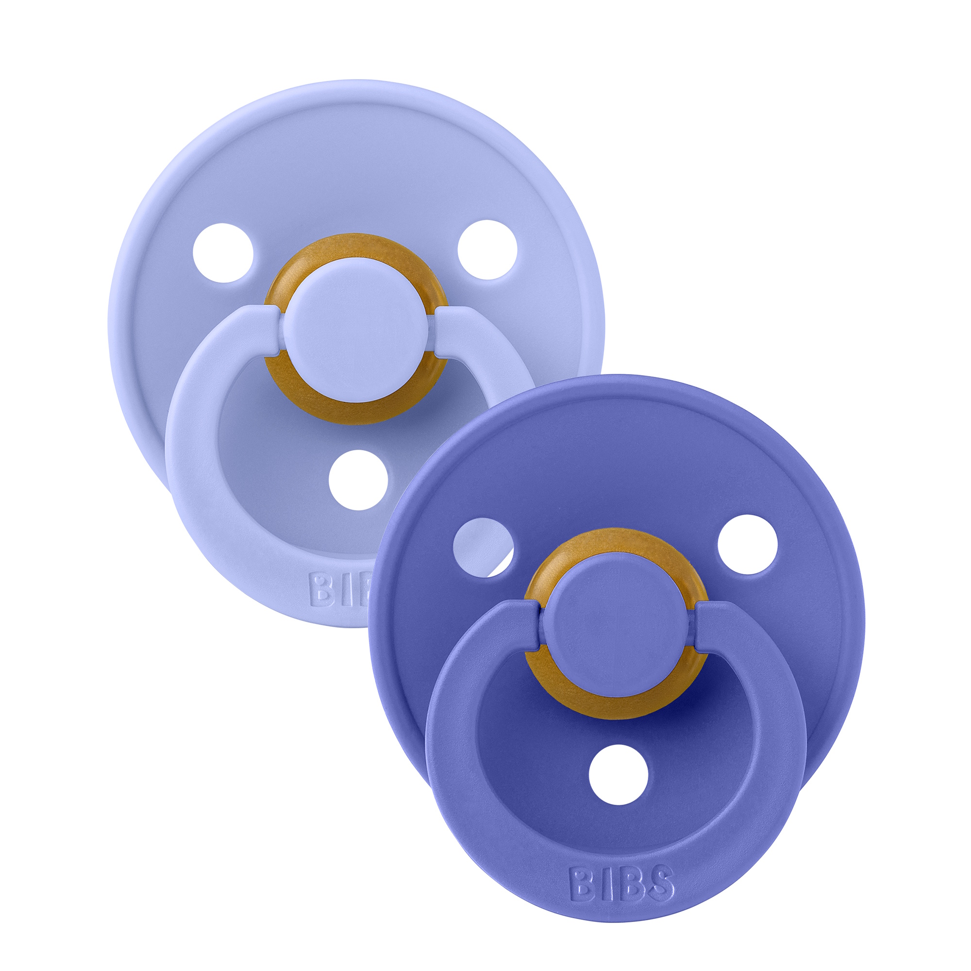 BIBS Pacifier Colour 2 PACK Latex Size 2 Hush/Grape