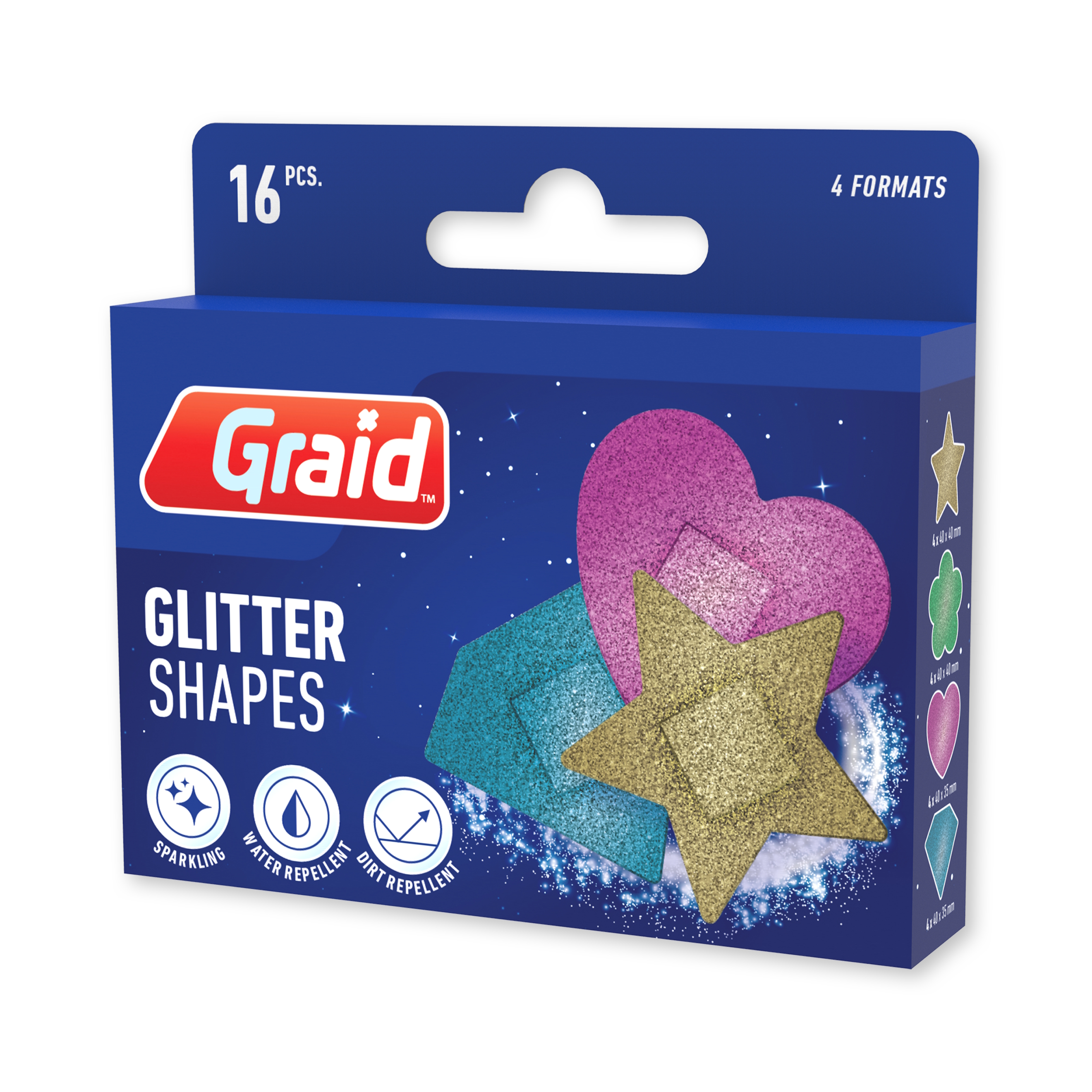 GRAID GLITTER PLASTER SHAPES
