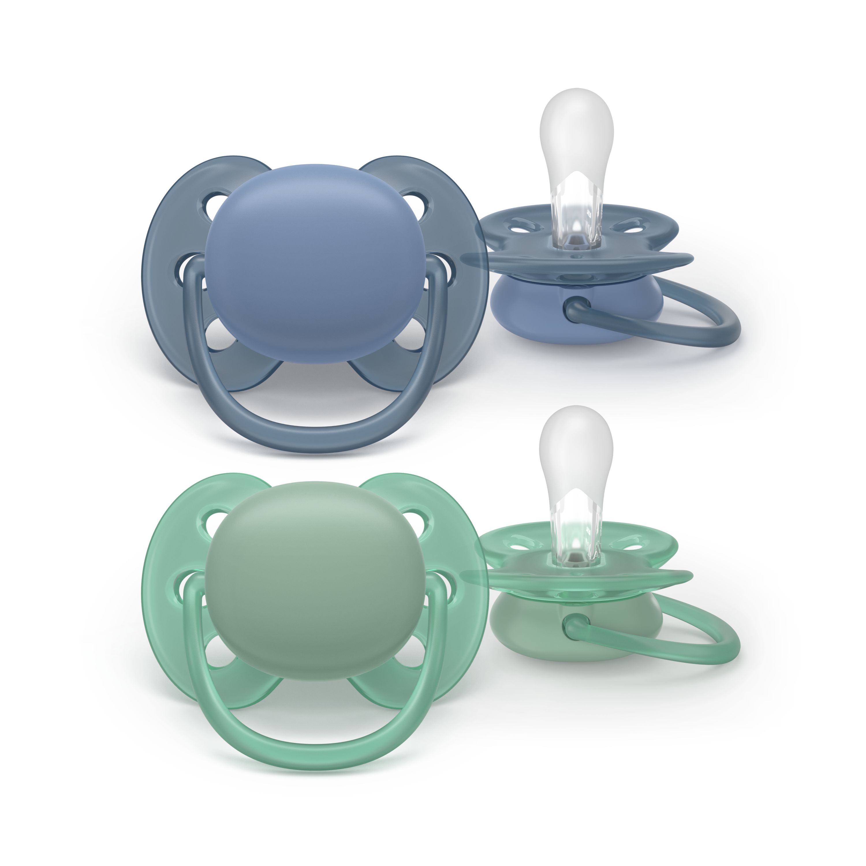 Philips Avent Pacifier ultra soft, 6-18m, Grøn / Blå