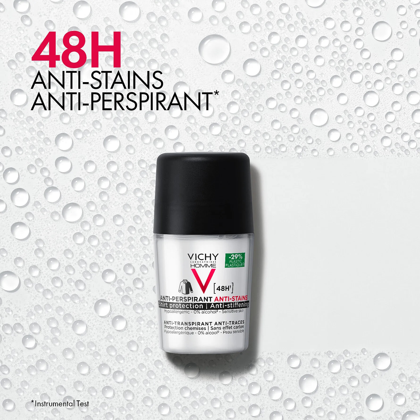 Vichy Homme 48H Anti Stain Anti-Perspirant Roll-On