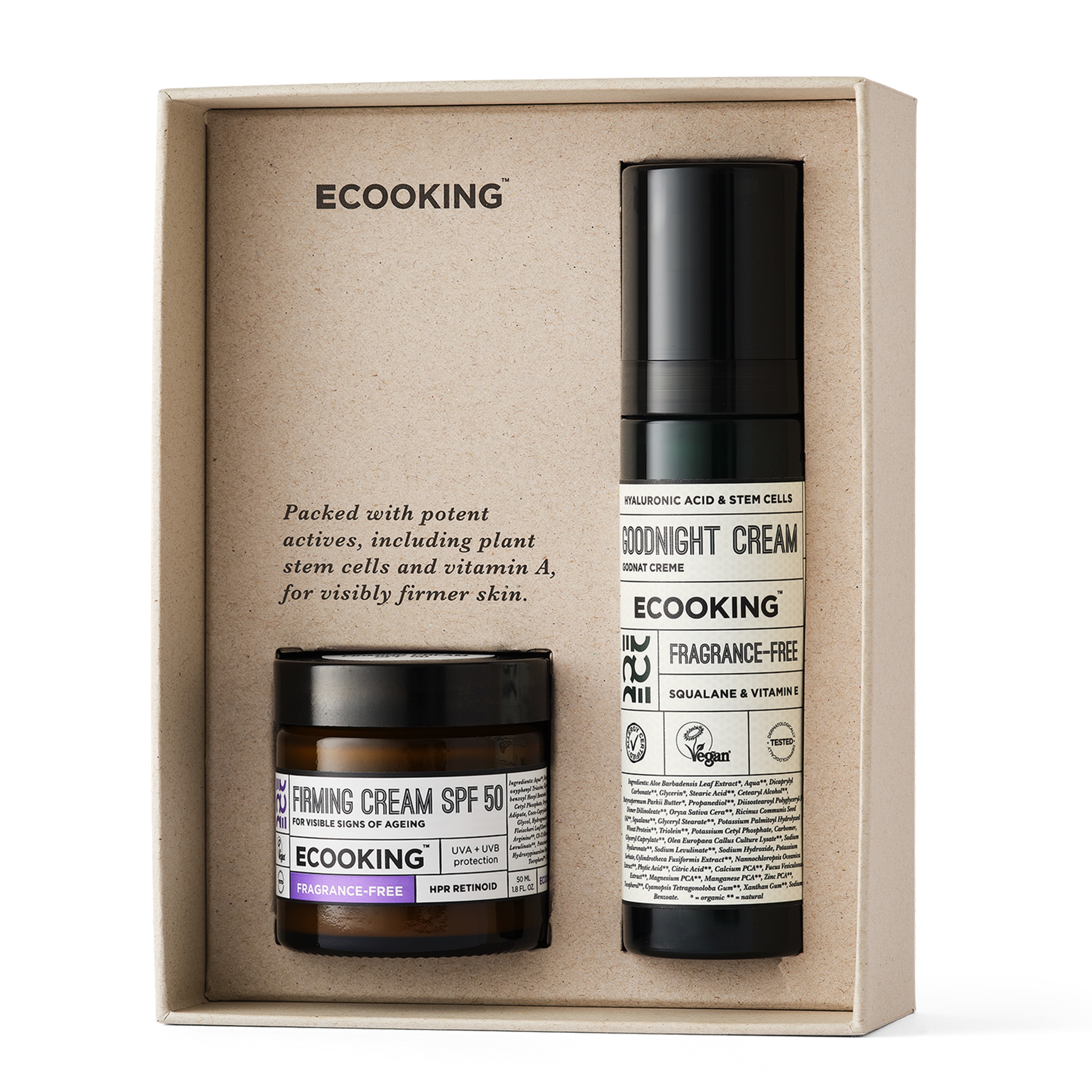 ECOOKING The Firming Duo Day Cream & Night Cream SPF 50 Fragrance-Free gaveæske