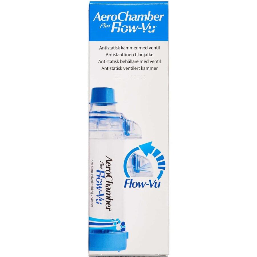 Aerochamber Plus Flow-vu mund voksen blå