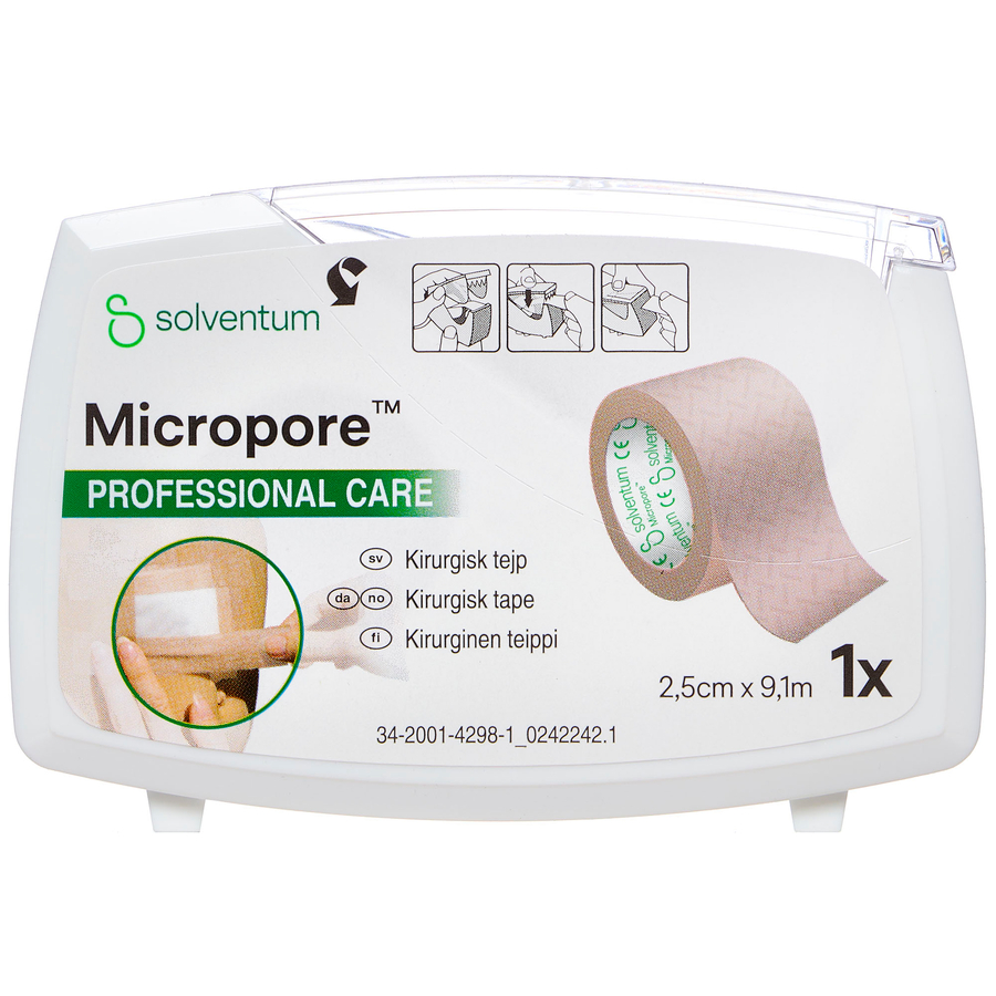 Micropore Tape M/Disp. 2,5cm x 9,1m Brun
