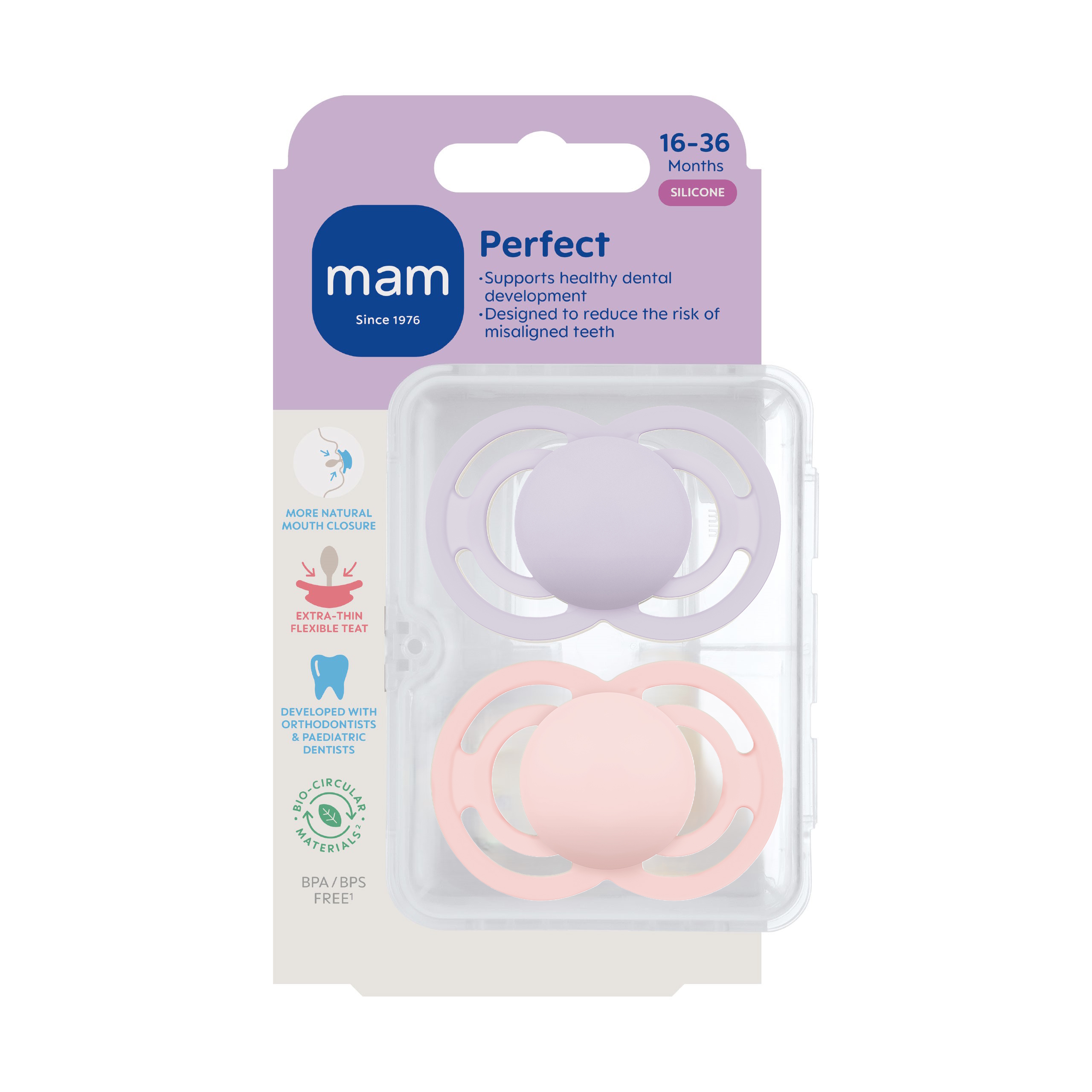 MAM Perfect Silk 16-36m 2p Box V Pink
