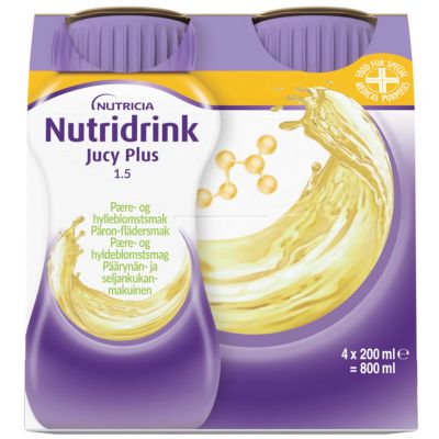 Nutridrink Jucy Plus Pære-hyldeblomstsmag