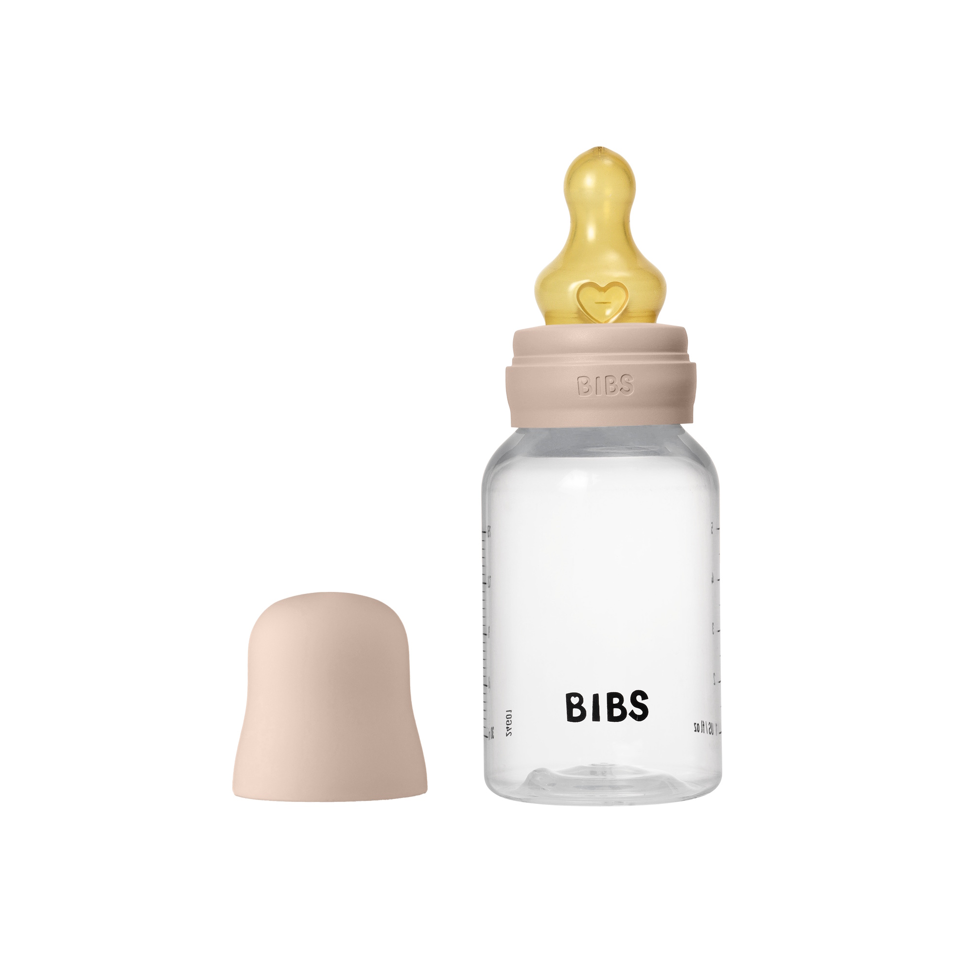 BIBS Baby Plast Bottle Naturgummi Slow Flow Blush