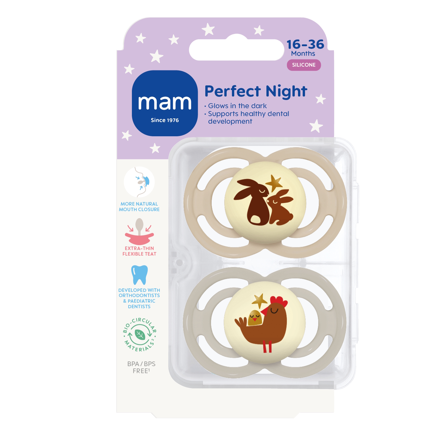 MAM Perfect Night Silk 16-36m 2p Box V Neutral