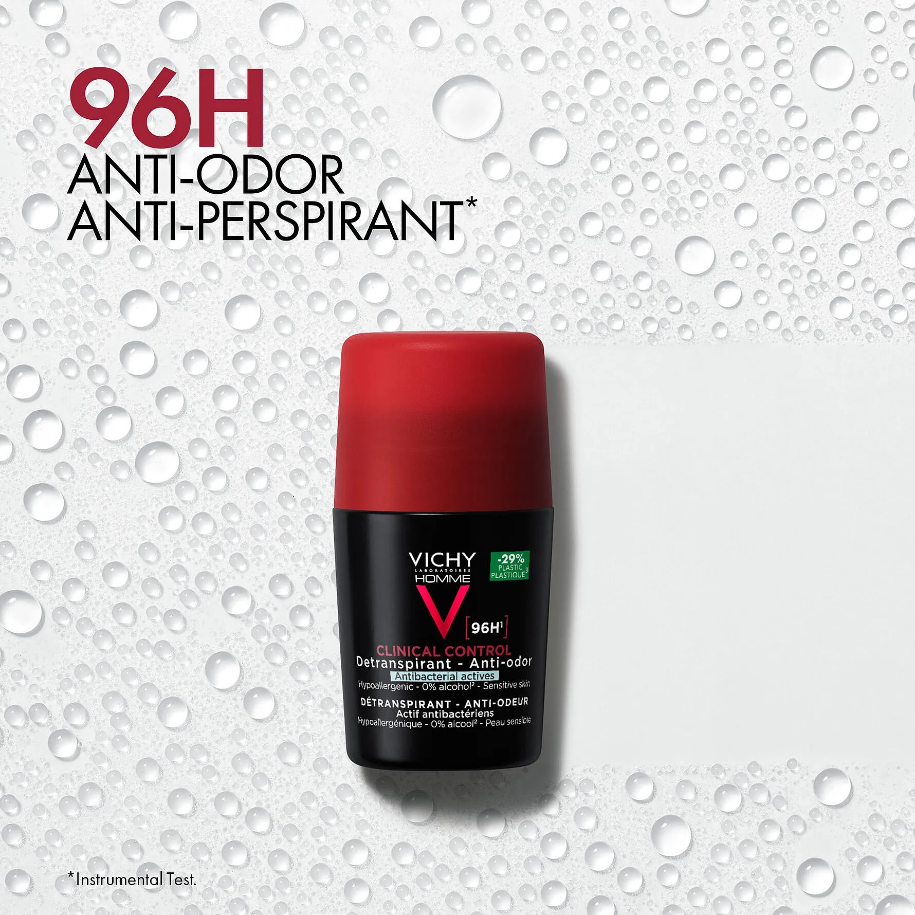 Vichy Homme 96H Clinical Control Roll-On