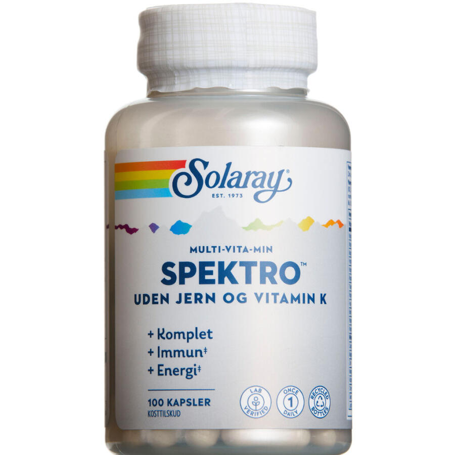 Solaray Spektro Multi-vitamin Uden Jern Kg K-vitamin