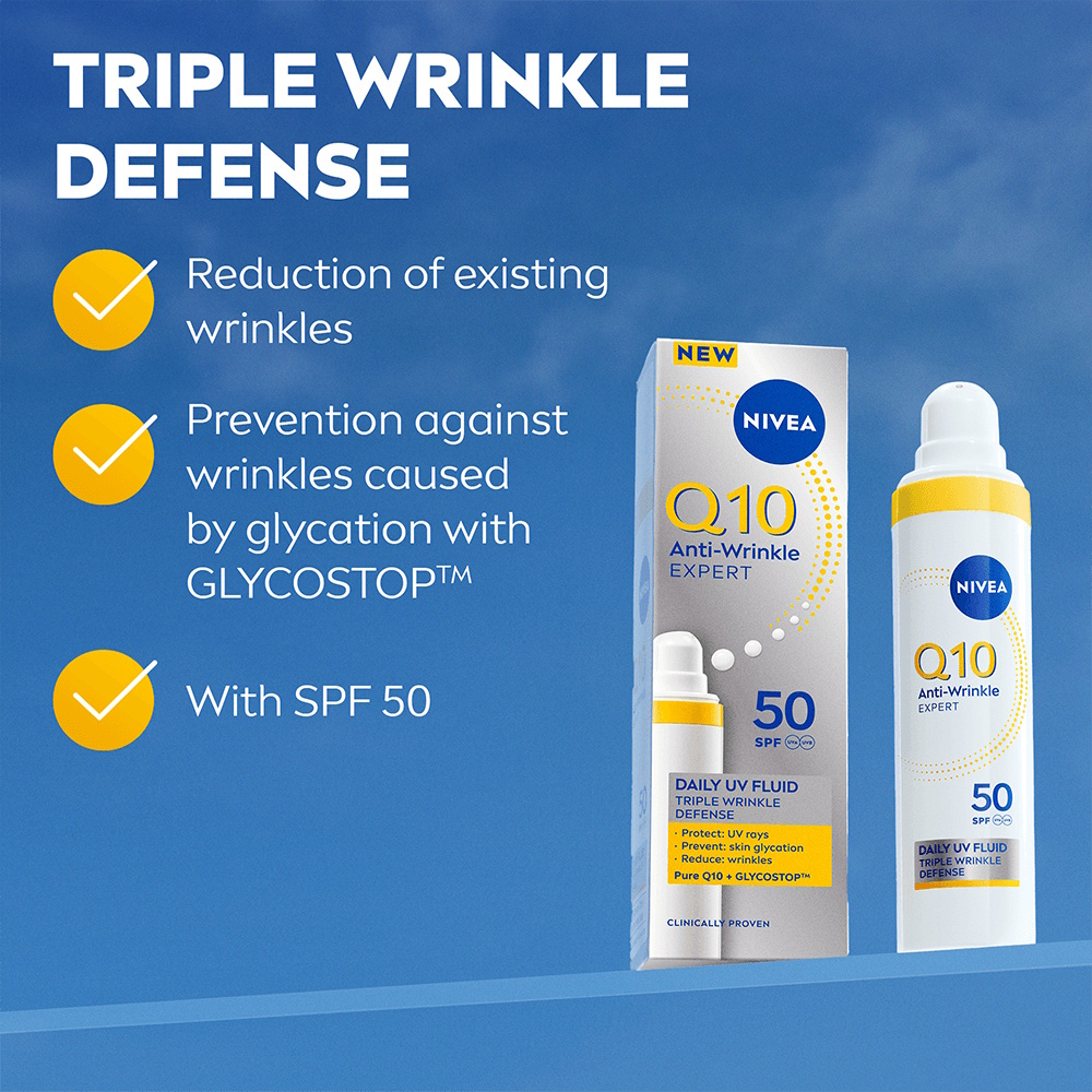 NIVEA Q10 Anti-Wrinkle Expert Daily UV Fluid SPF 50
