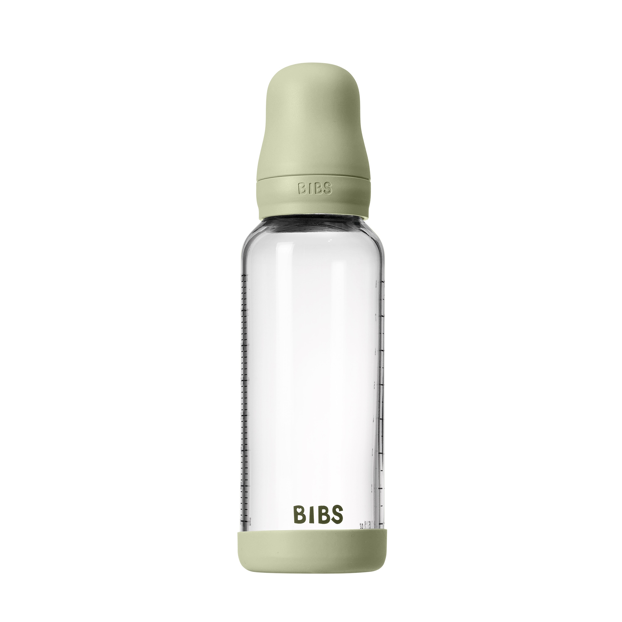 BIBS Baby Glass Bottle Naturgummi Medium Flow Sage