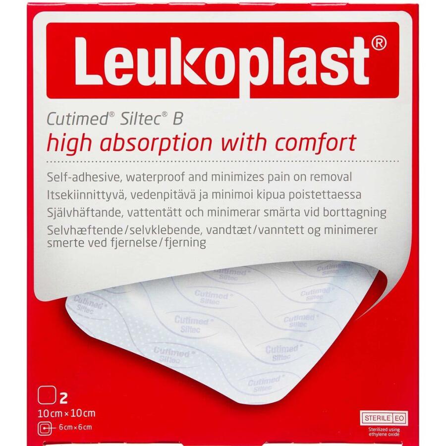 Leukoplast Cutmed Siltec B 10 x 10 cm Medicinsk udstyr 2 stk