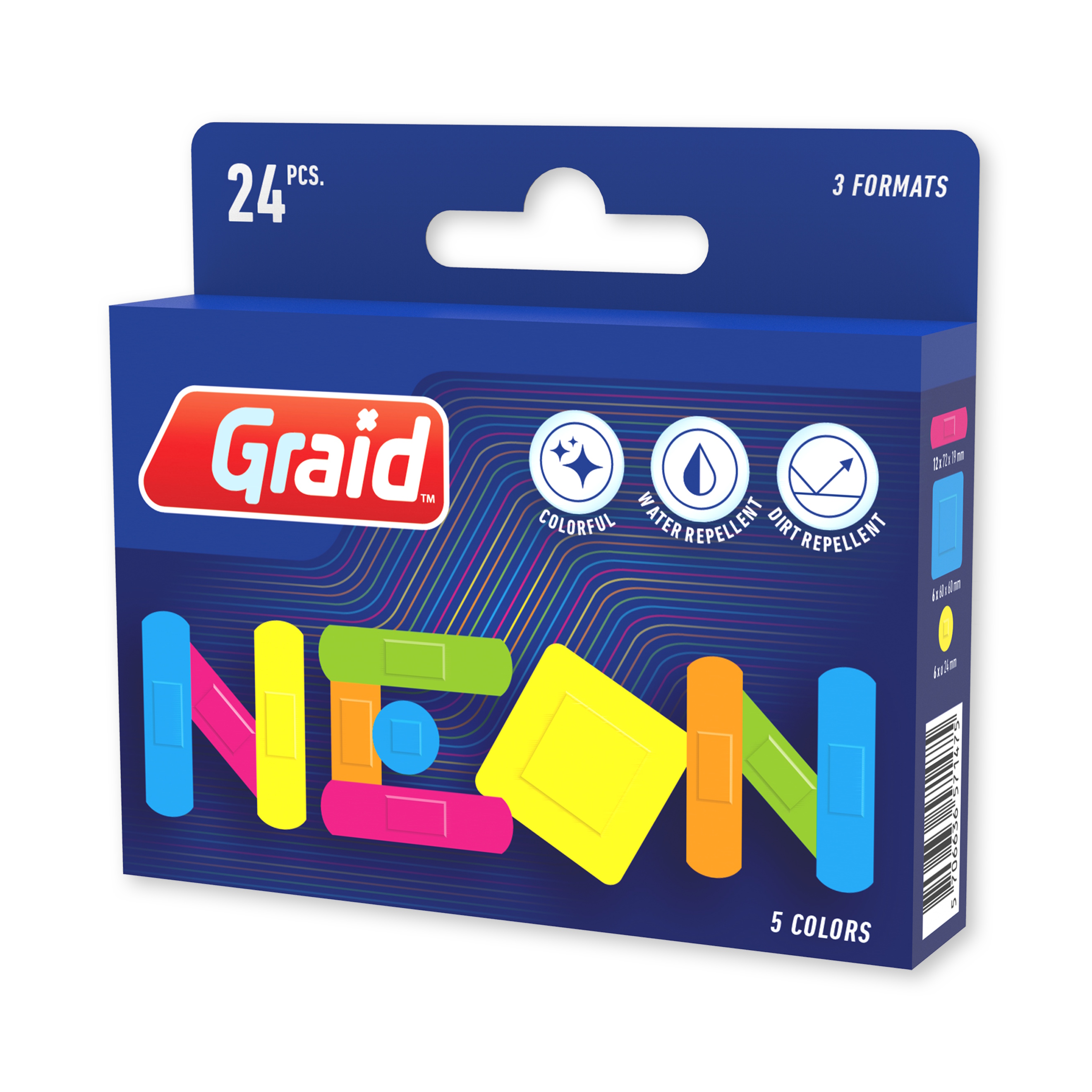 Graid Vandafvisende Børneplaster Neon