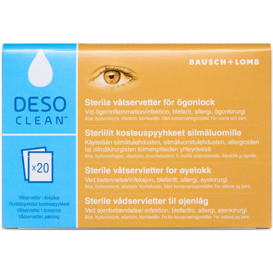 Desoclean Sterile Vådservietter Til Øjenlåg