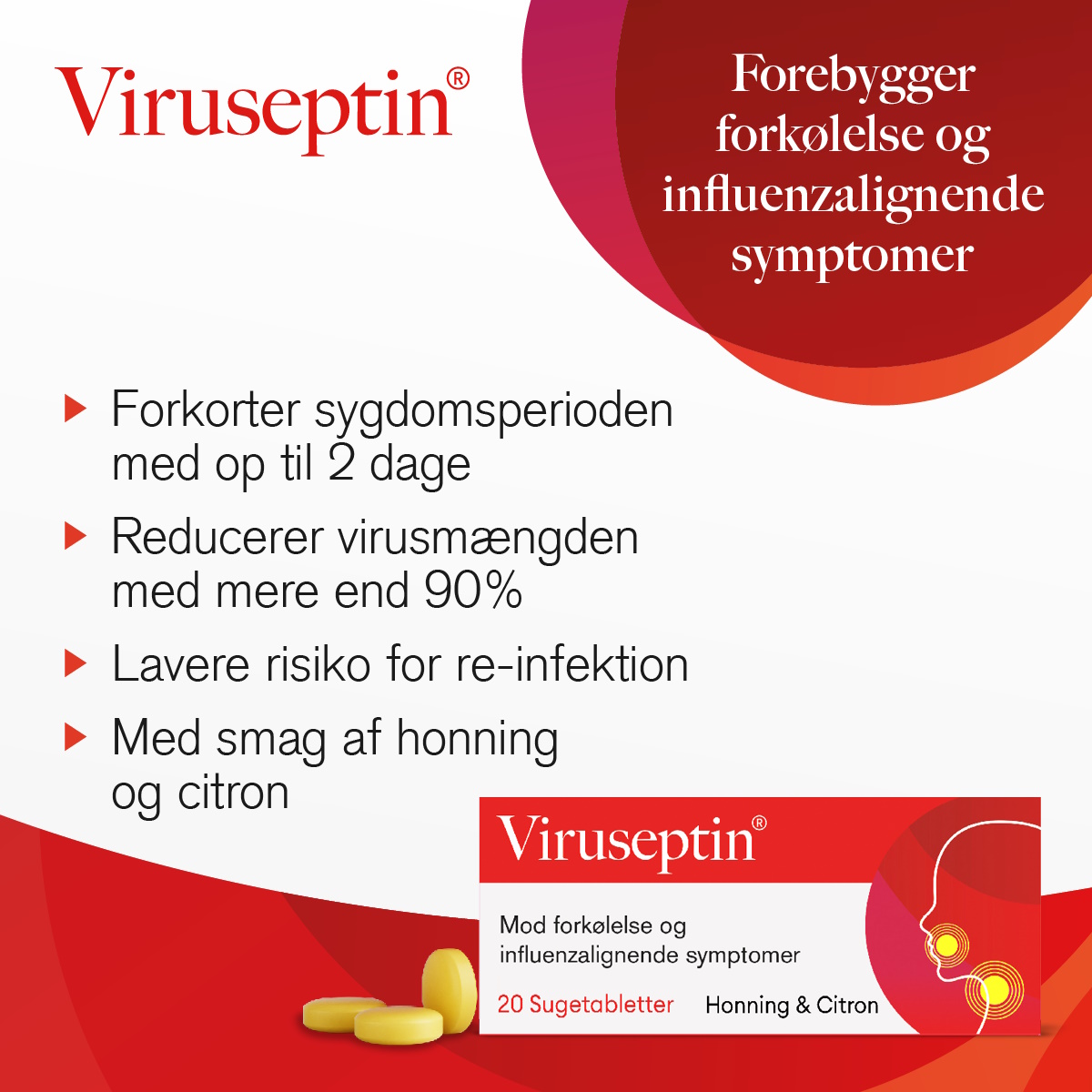 Viruseptin Sugetabletter Honey & Lemon