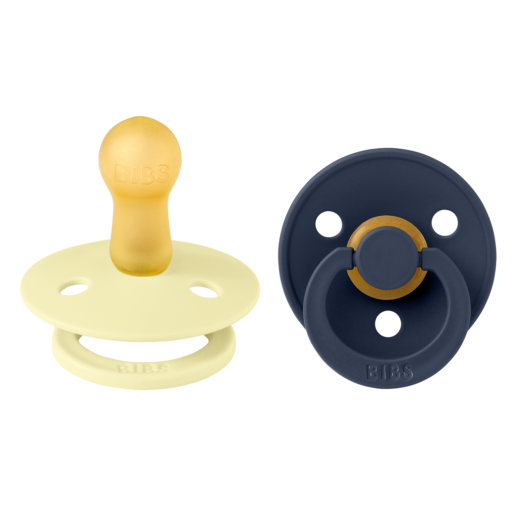 BIBS Pacifier Colour 2 PACK Latex Size 2 Luna/Deep space