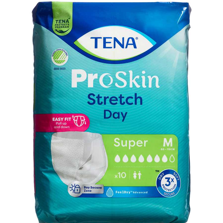 TENA Stretch Day Super Str M Medicinsk udstyr 10 stk