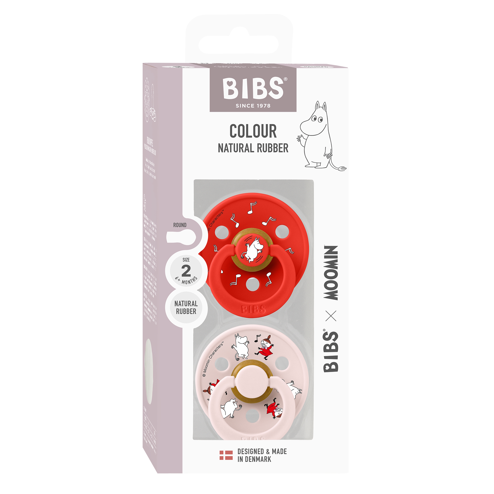 Bibs x Moomin Pacifier Colour 2 pack Dancing Latex Size 2 Candy Apple mix