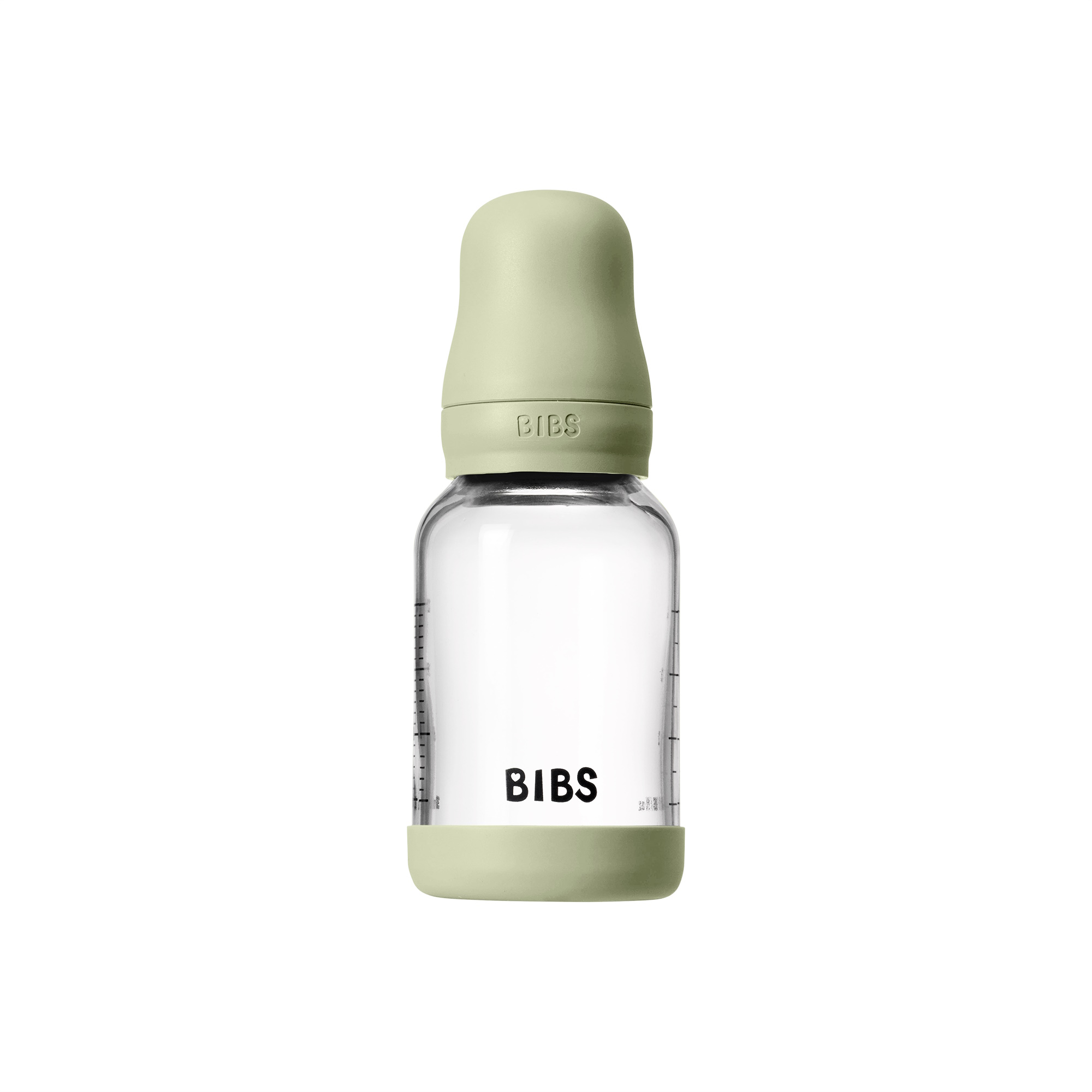 BIBS Baby Glass Bottle Naturgummi Slow Flow Sage
