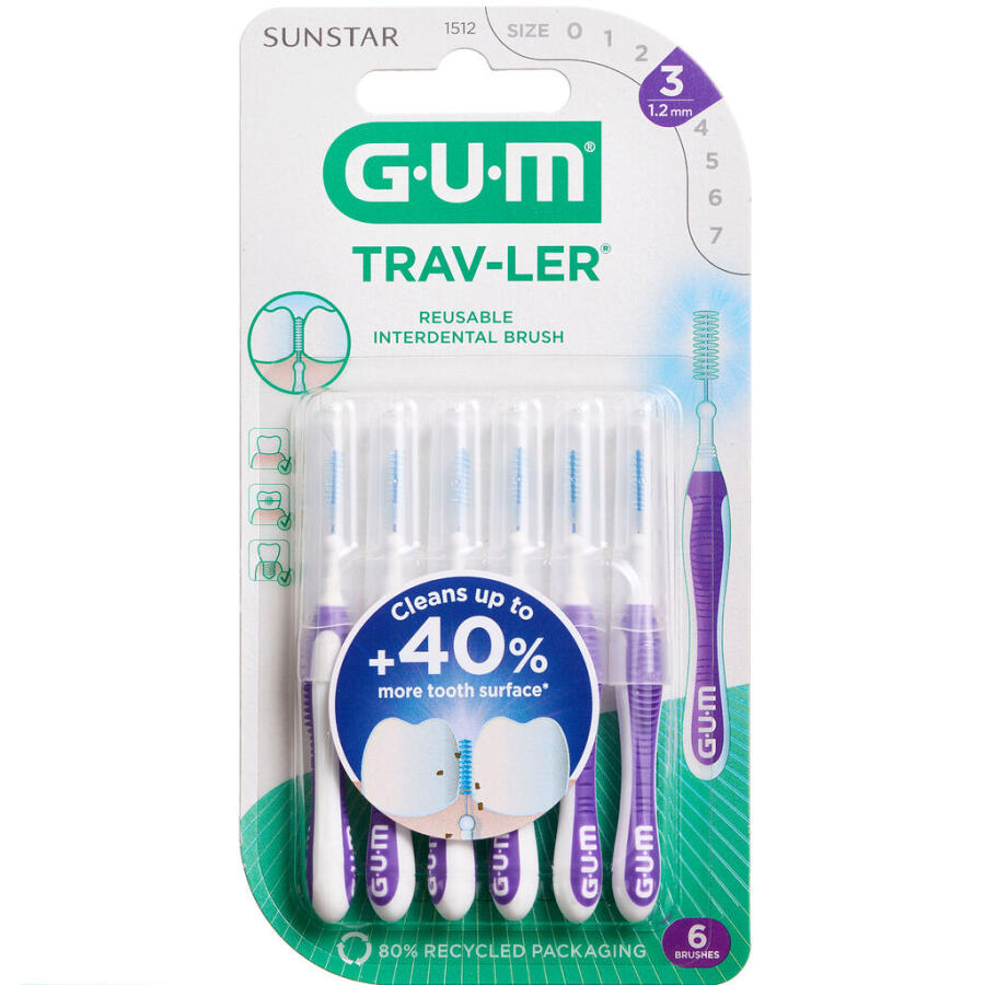 Gum Travler Mellemrumsbørste Nr. 1512 1,2 mm