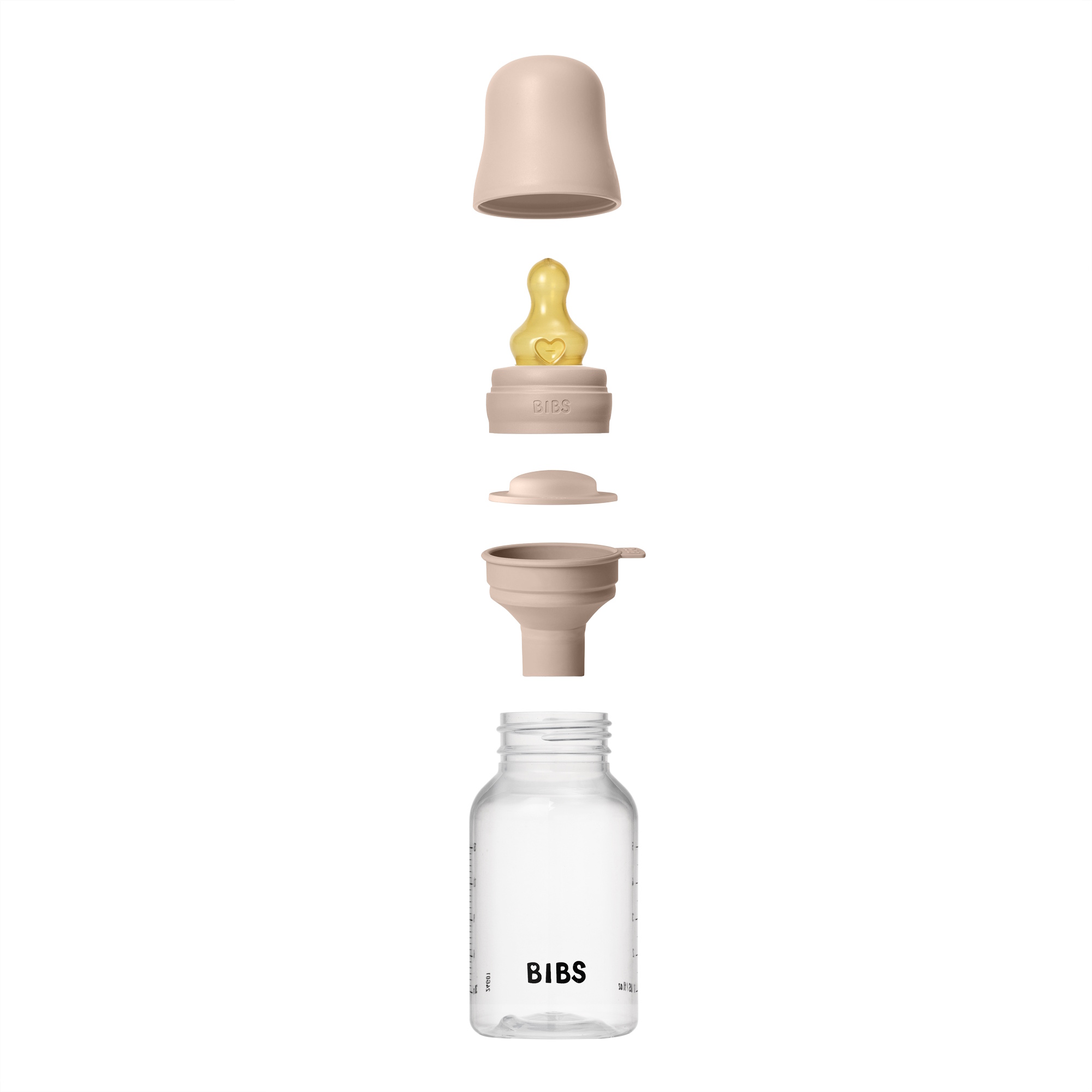 BIBS Baby Plast Bottle Naturgummi Slow Flow Blush