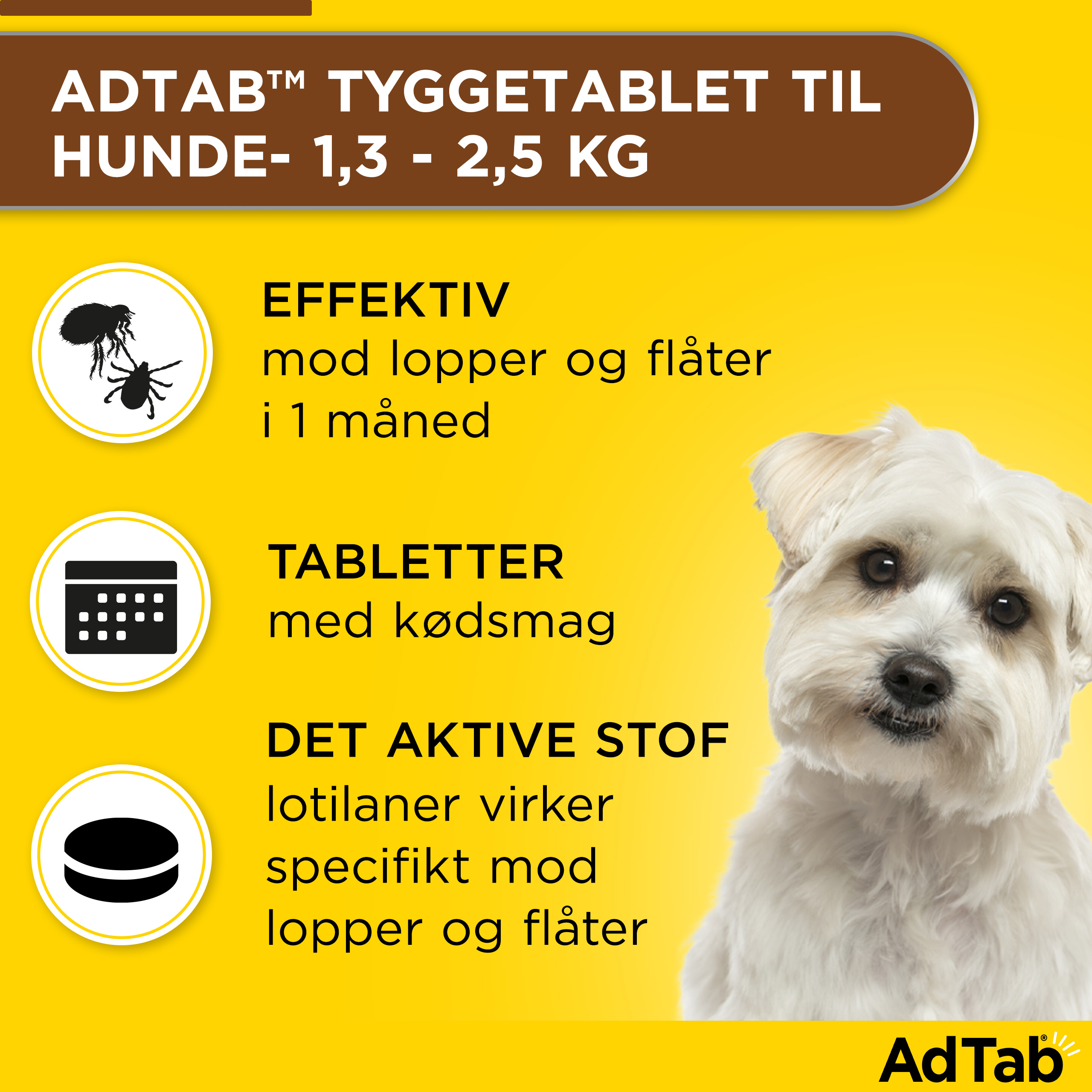 AdTab til hunde 1.3-2.5 kg