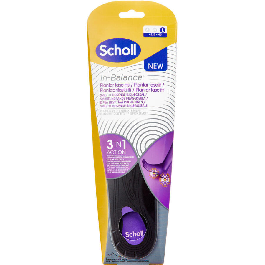 Scholl Med Insoles Plantar Fasciitis Str. L