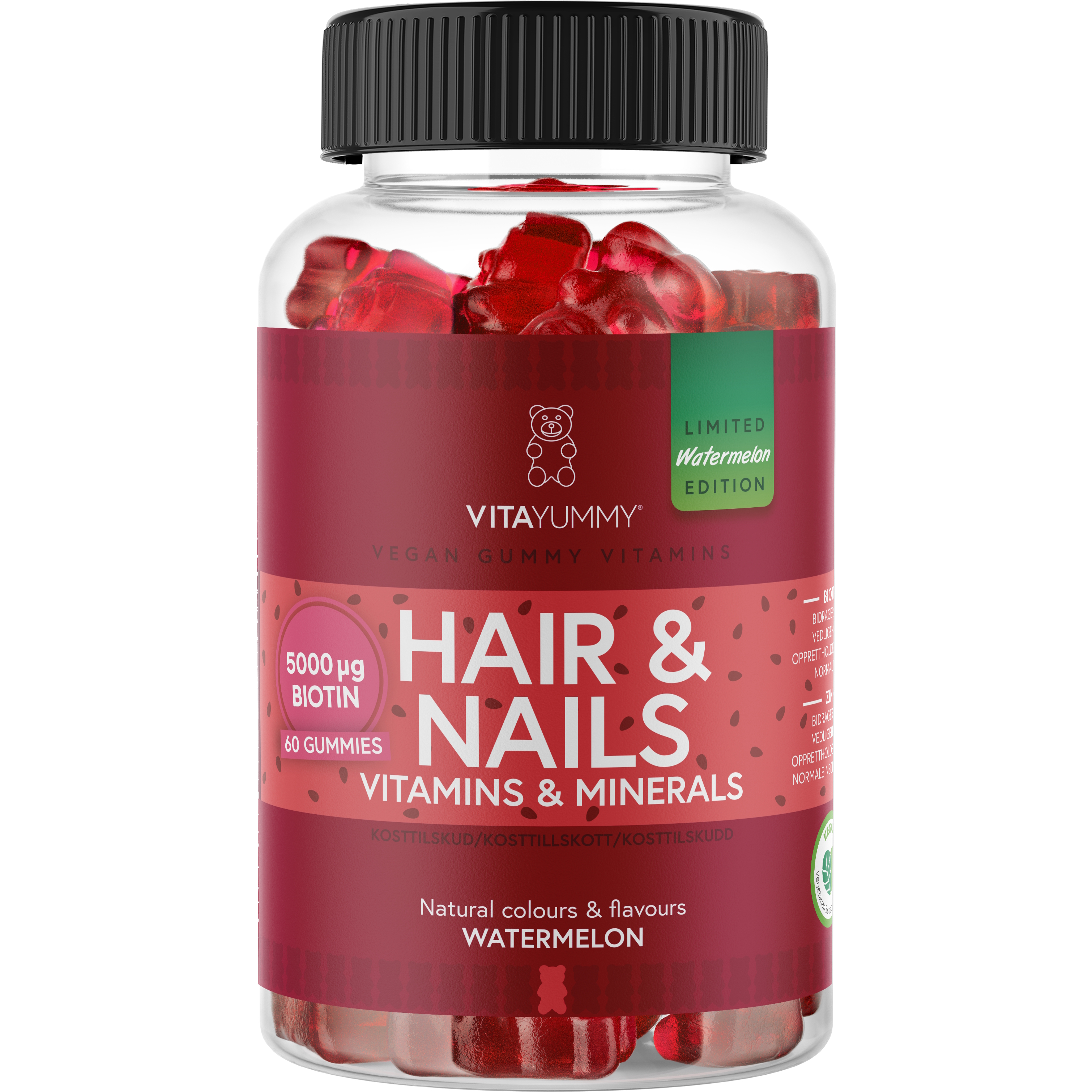 VitaYummy Hair & Nails (Watermelon) (Summer Edition 2026) - 60 stk