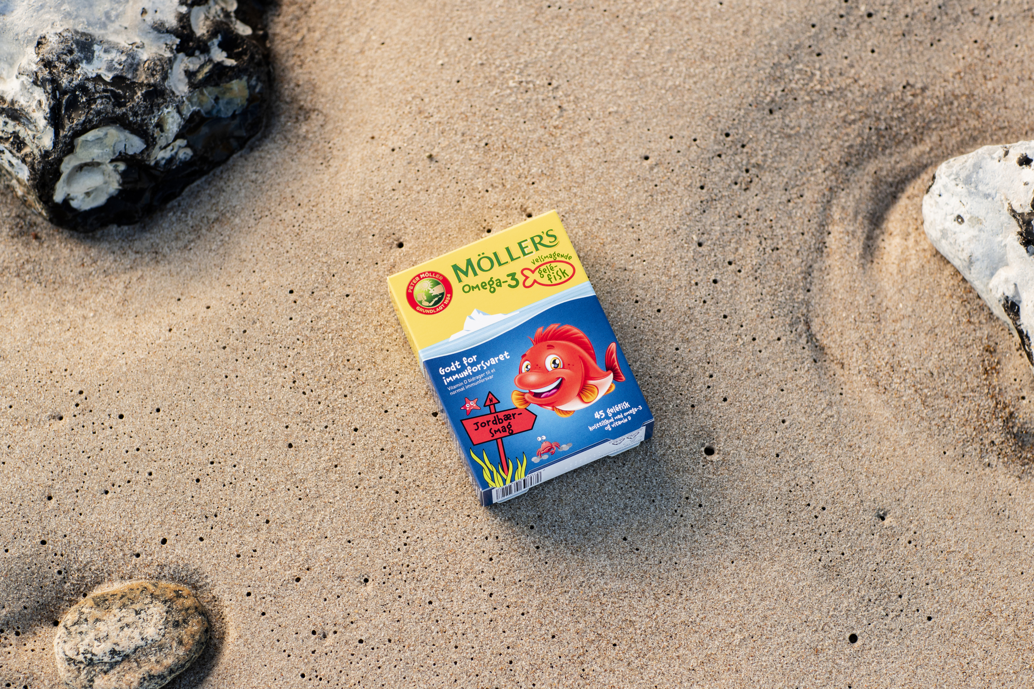 Møllers Omega-3 Gelefisk Jordbærsmag