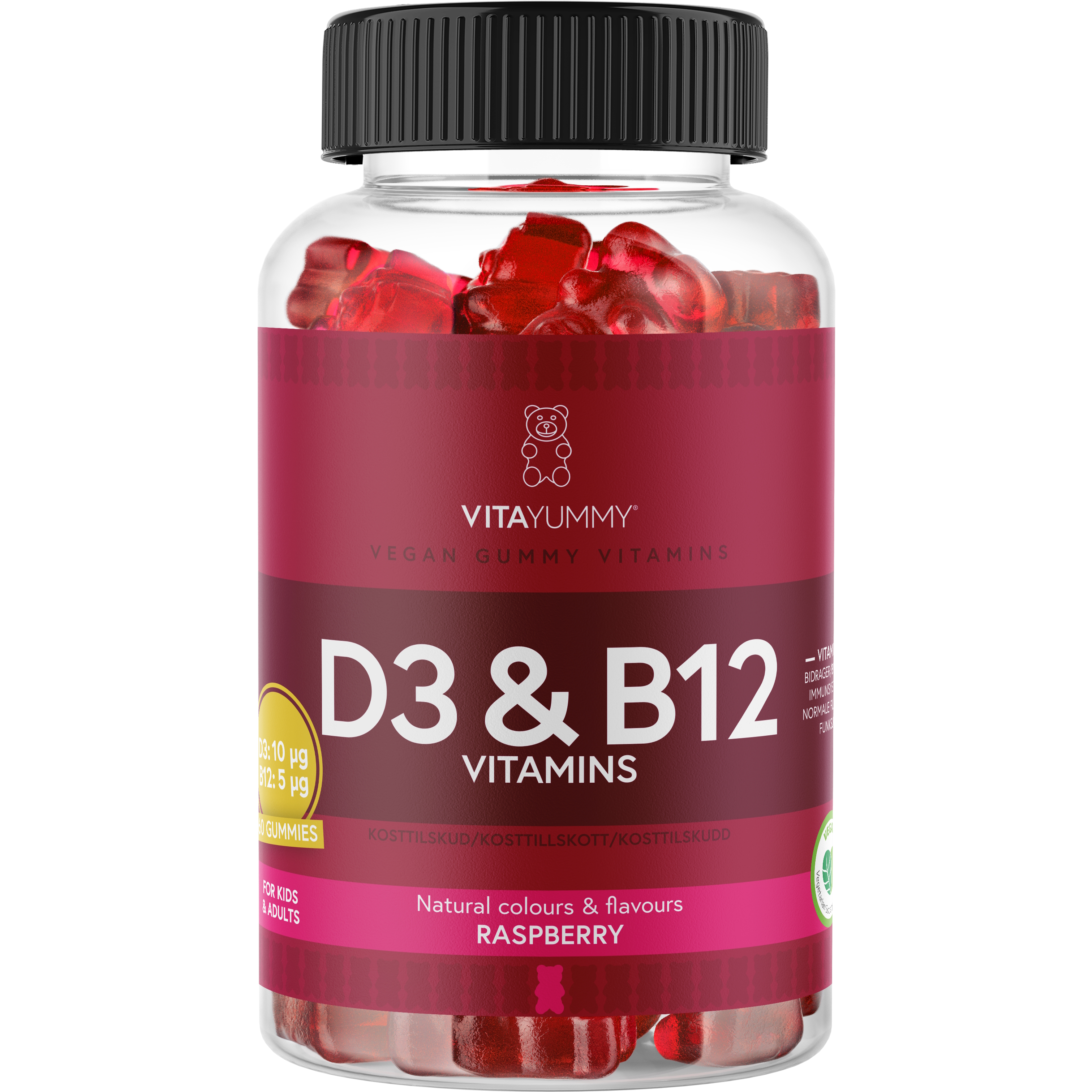 VitaYummy D3 & B12 (Raspberry) - 60 stk.