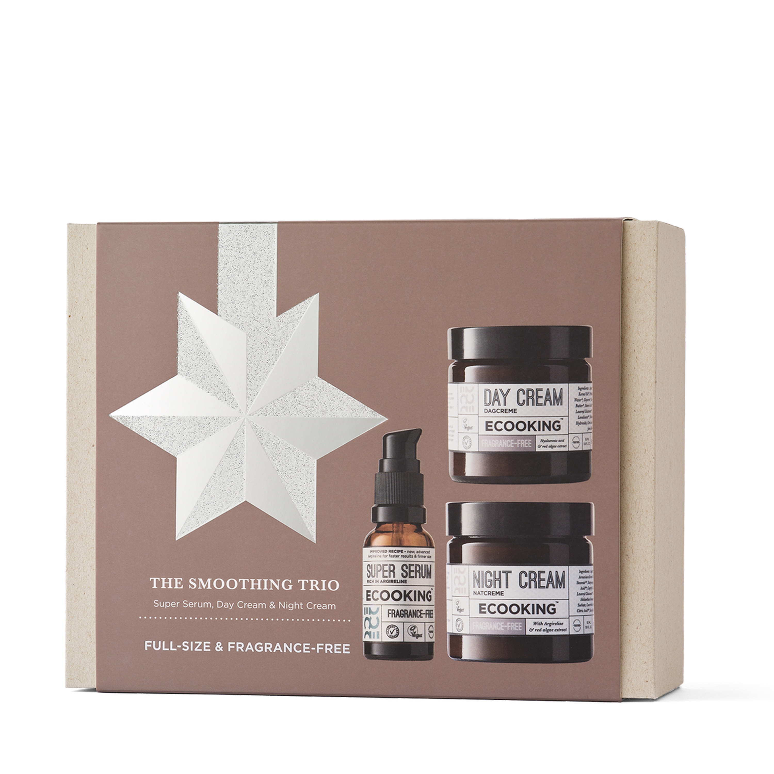 ECOOKING The Smoothing Trio Day & Night Cream + Serum Set Fragrance-Free gaveæske