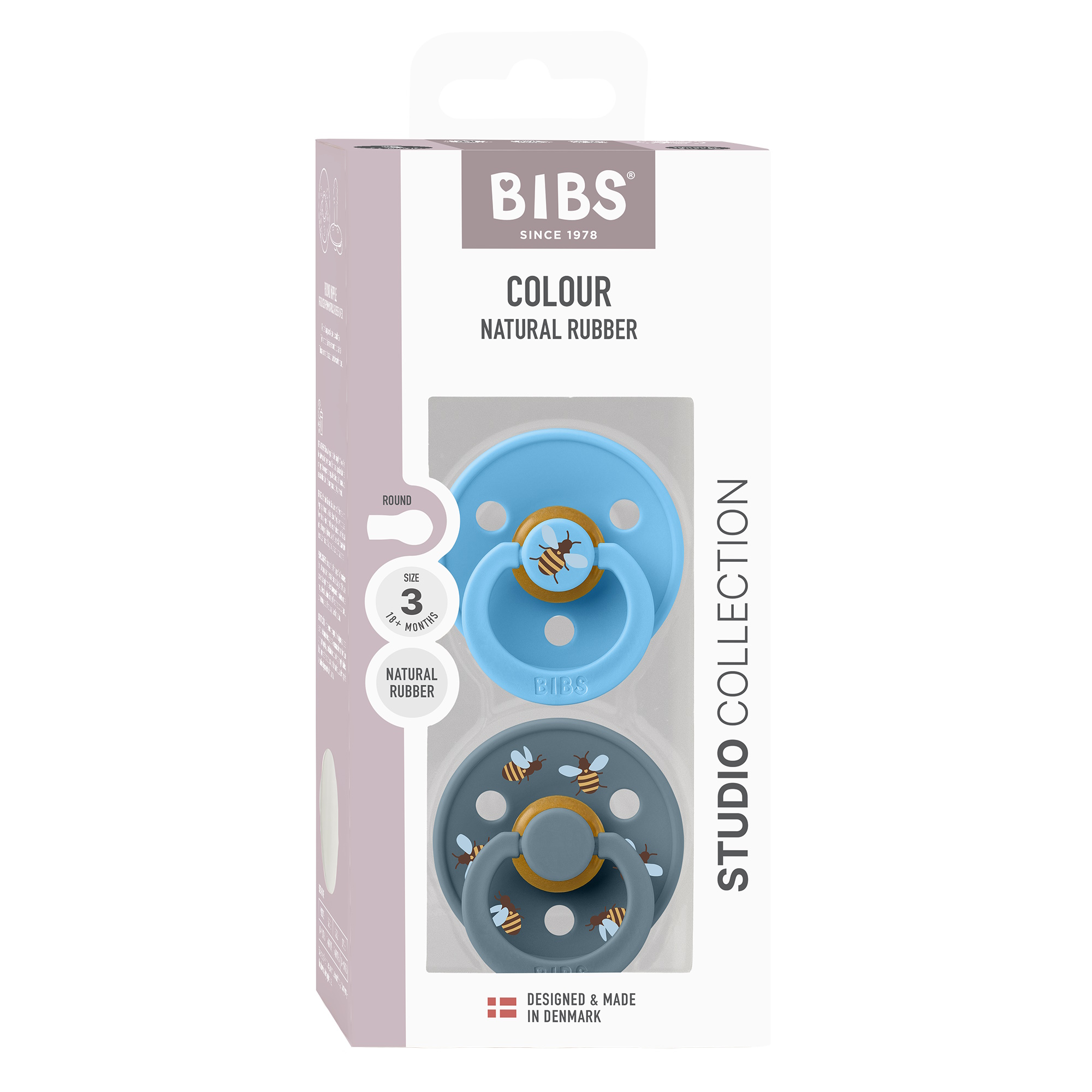 BIBS Pacifier Studio Colour 2-pak Bumblebee Breeze Mix Size 3