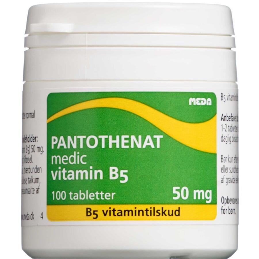Viatris Pantotenat Vitamin B5 tabletter 100 stk
