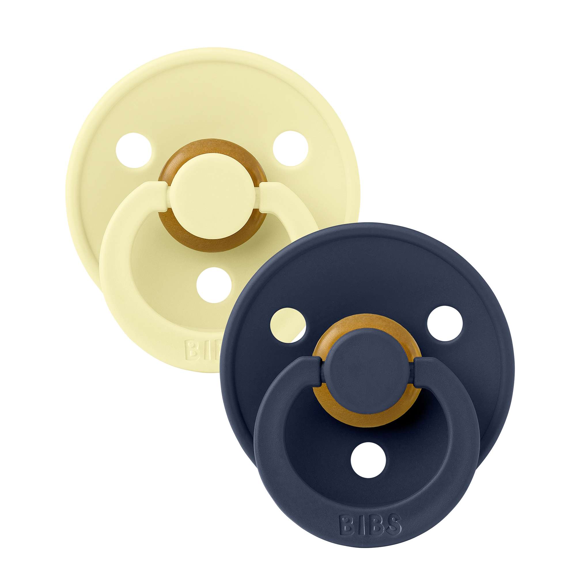 BIBS Pacifier Colour 2 PACK Latex Size 1 Luna/Deep space