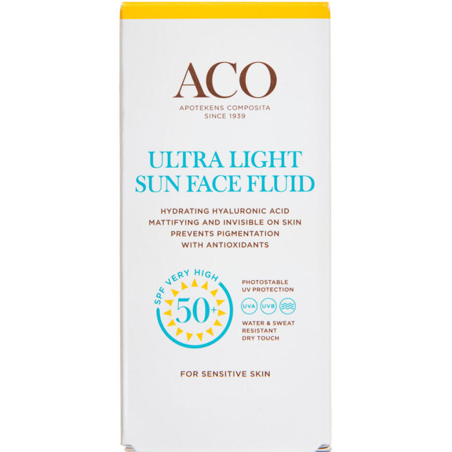 ACO Sun Face Ultra Light Fluid Uden Parfume SPF 50+