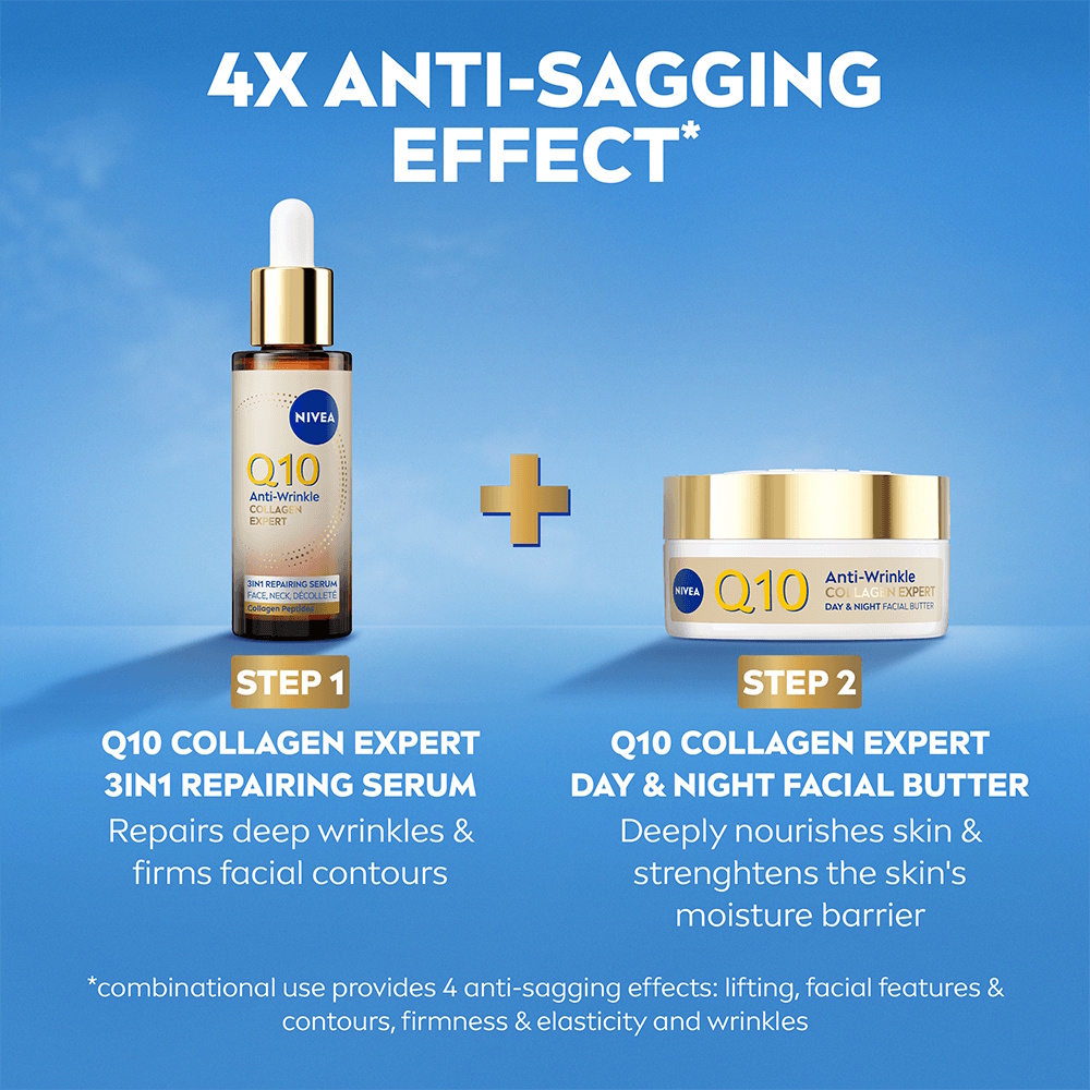 NIVEA Q10 Anti-Wrinkle Collagen Expert 3-IN-1 Repairing Serum