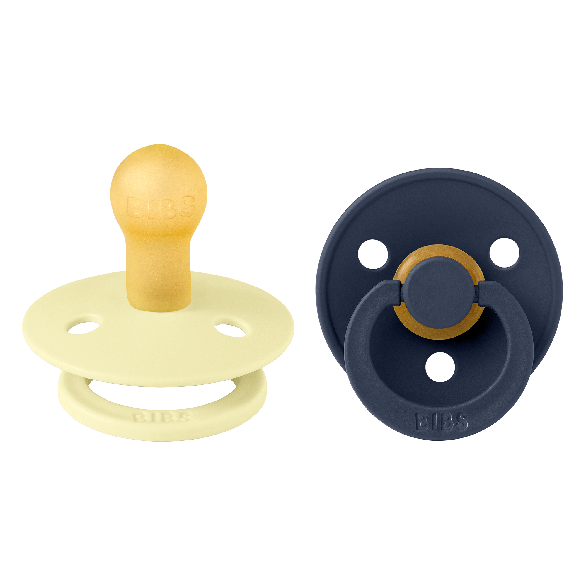 BIBS Pacifier Colour 2 PACK Latex Size 1 Luna/Deep space