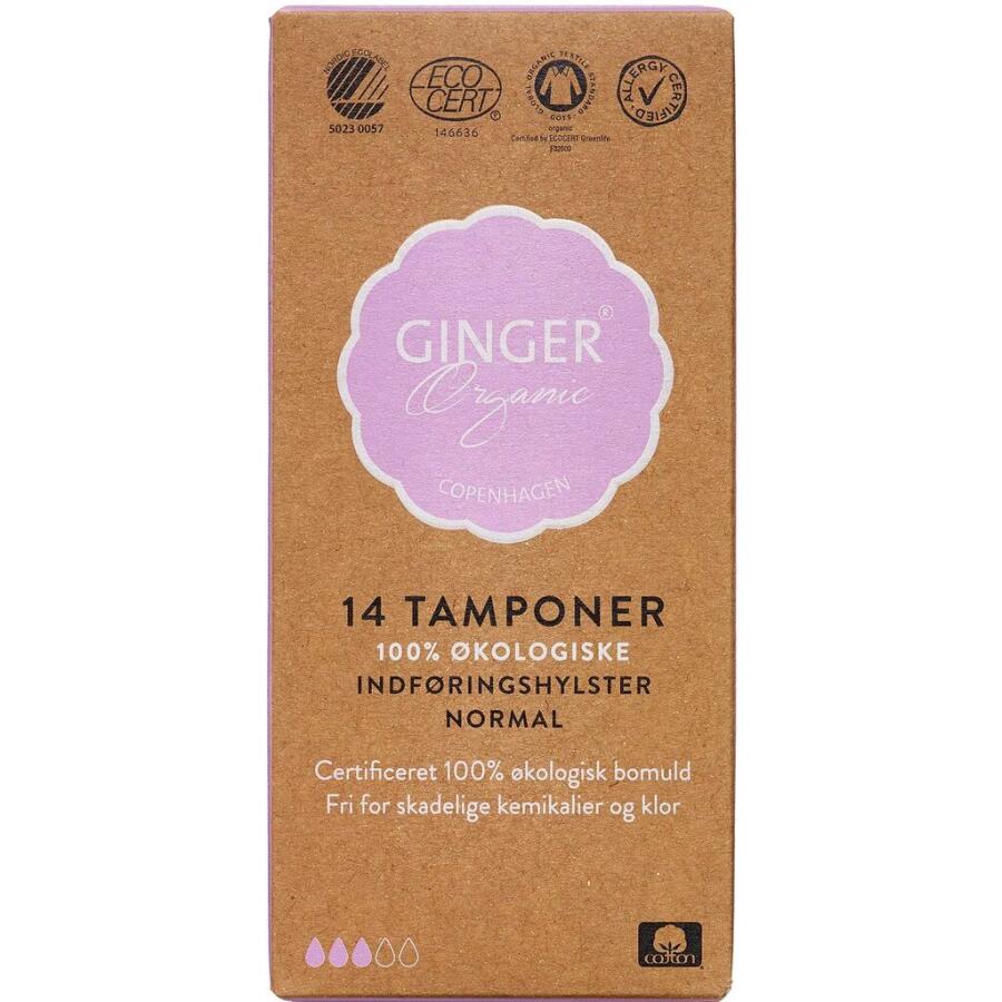 GingerOrganic Tampon Med Indføringshylster Normal