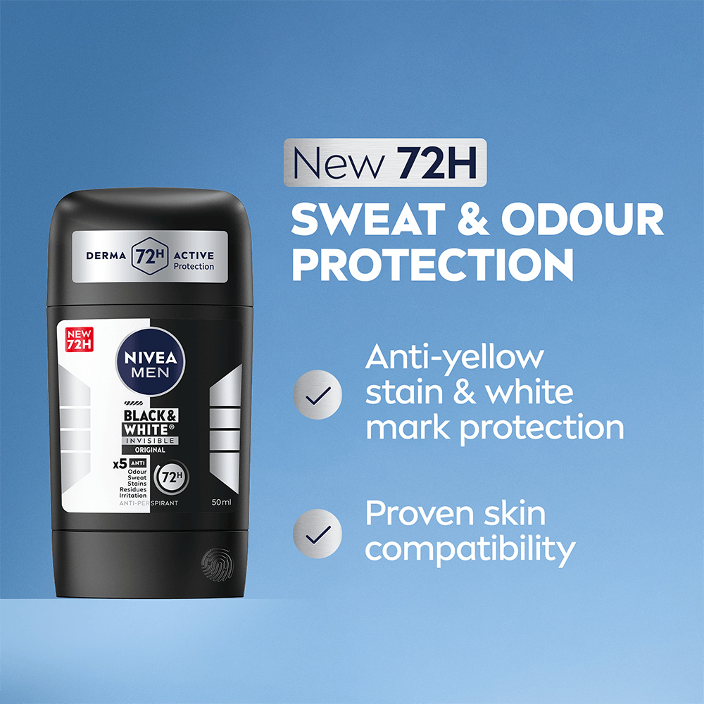 NIVEA Black & White Invisible Stick Male