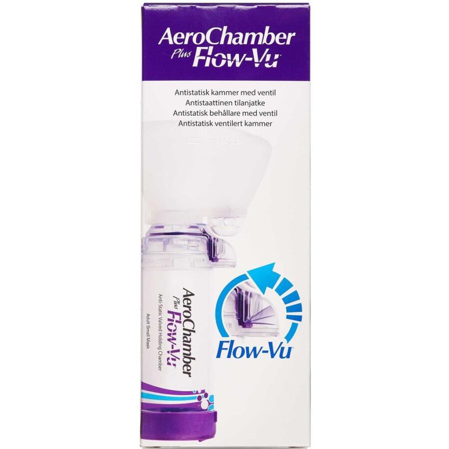 Aerochamber Plus Flow-vu Maske voksen small lilla