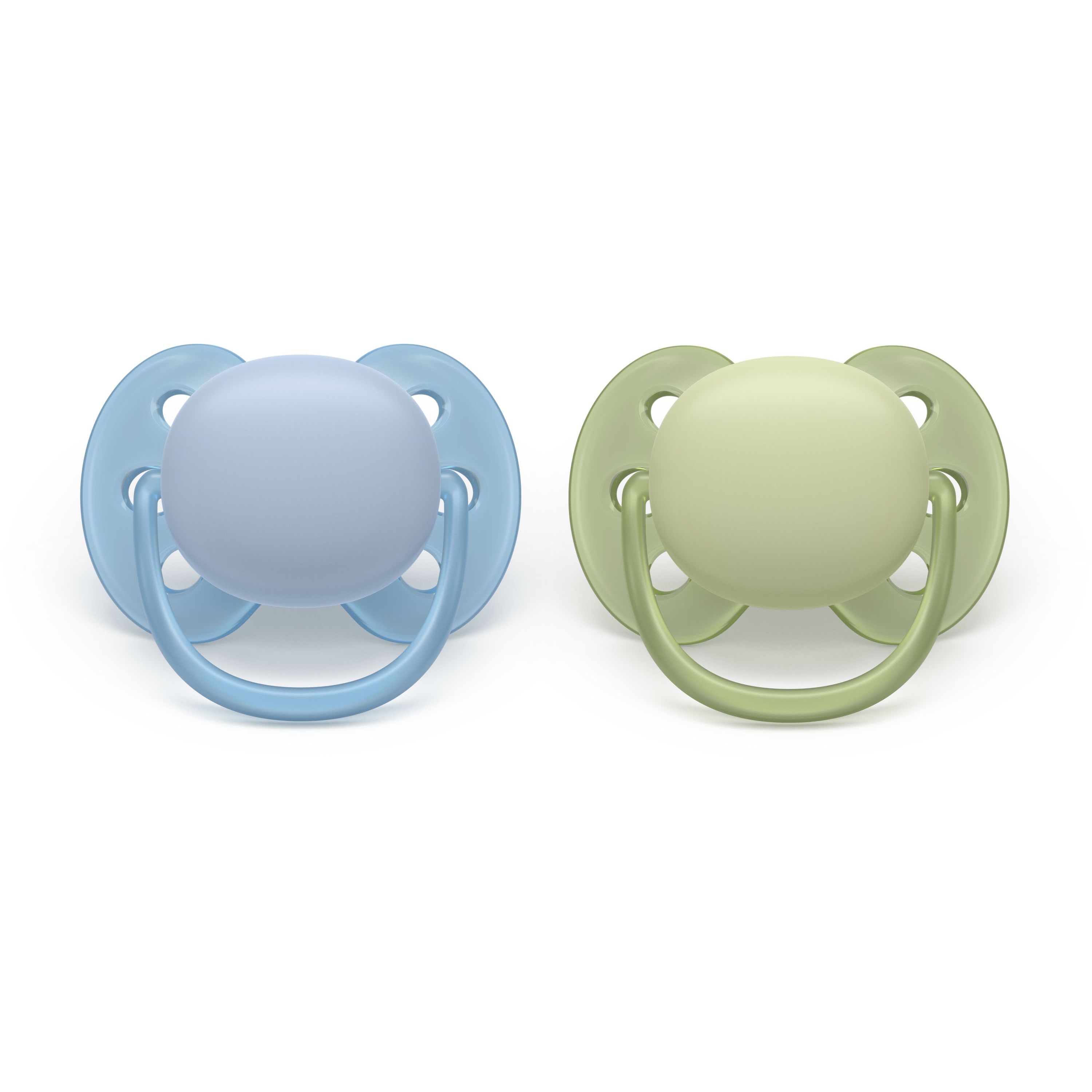 Philips Avent Pacifier ultra soft, 0-6m, Grøn / Blå
