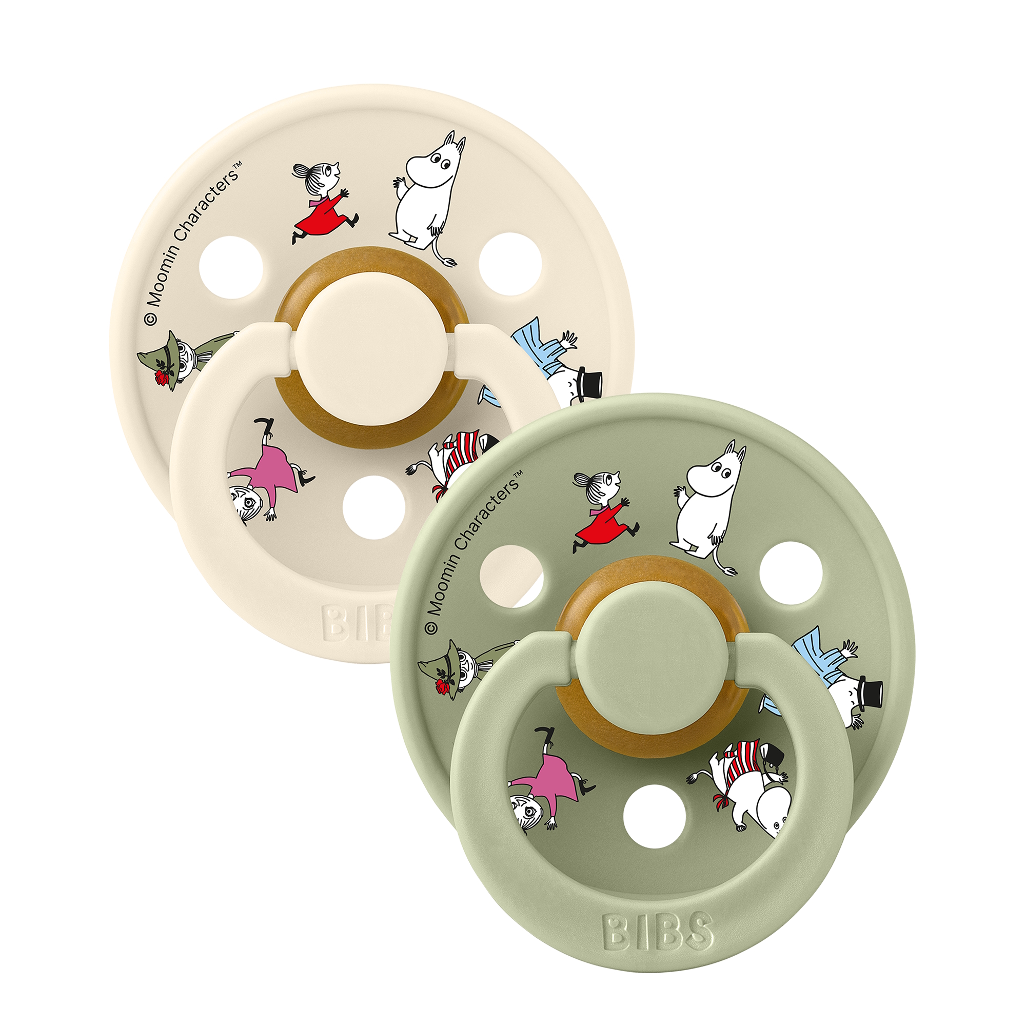 Bibs x Moomin Pacifier Colour 2 pack Friends Latex Size 1 Ivory mix