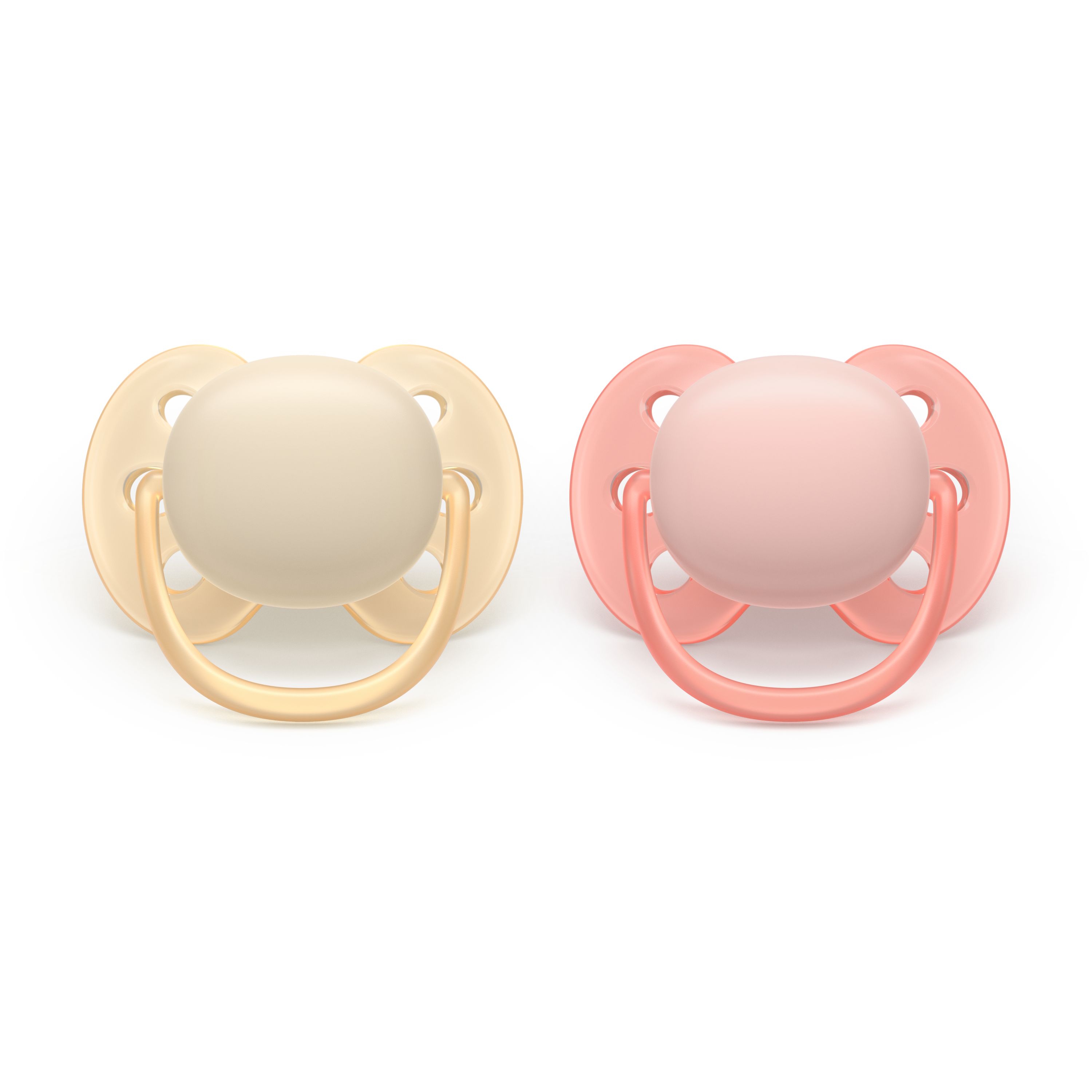 Philips Avent Pacifier ultra soft, 0-6m, gul / rosa
